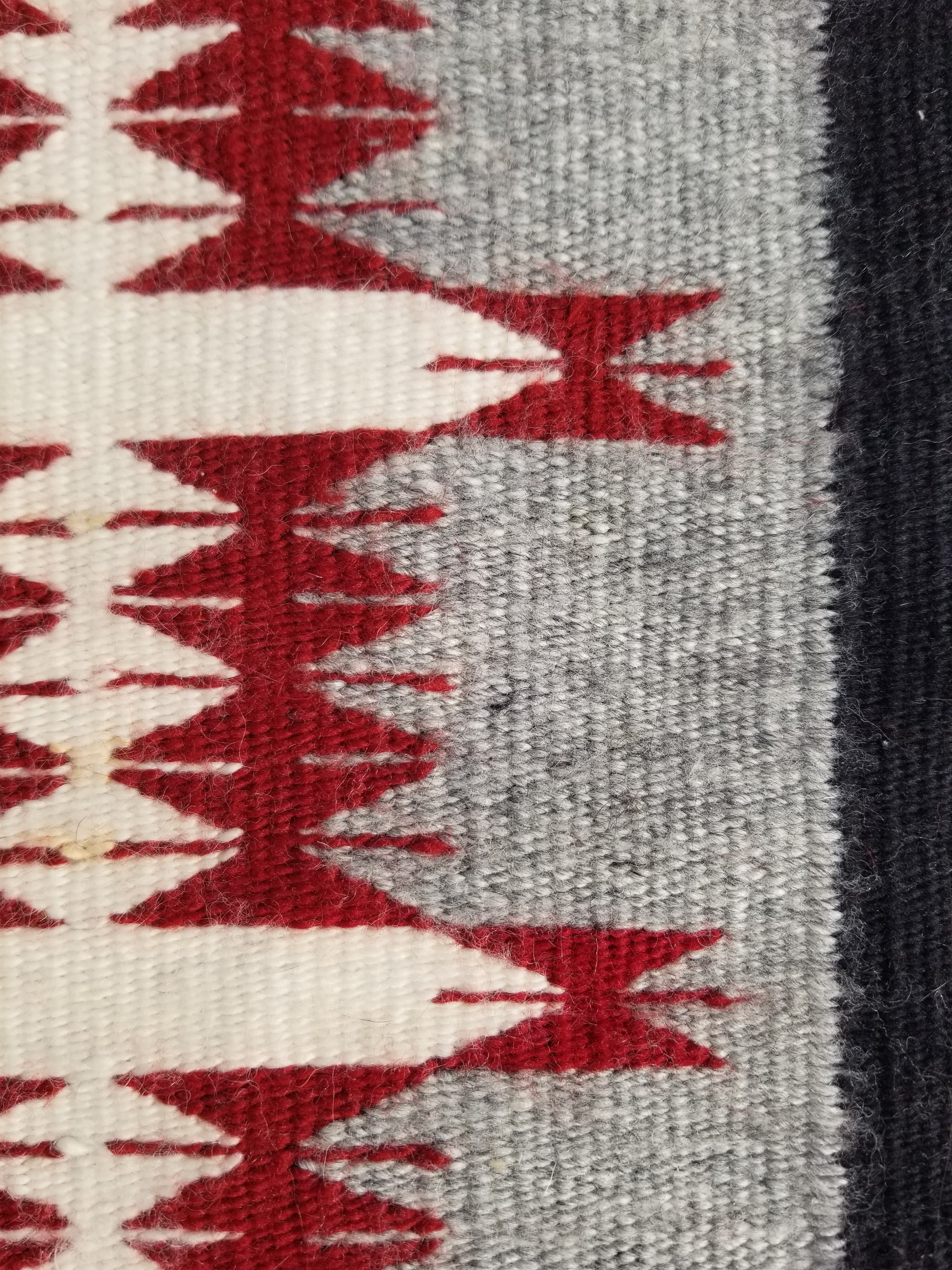Vintage Traditional Handwoven Native American Navajo Wool Rug 66x30cm