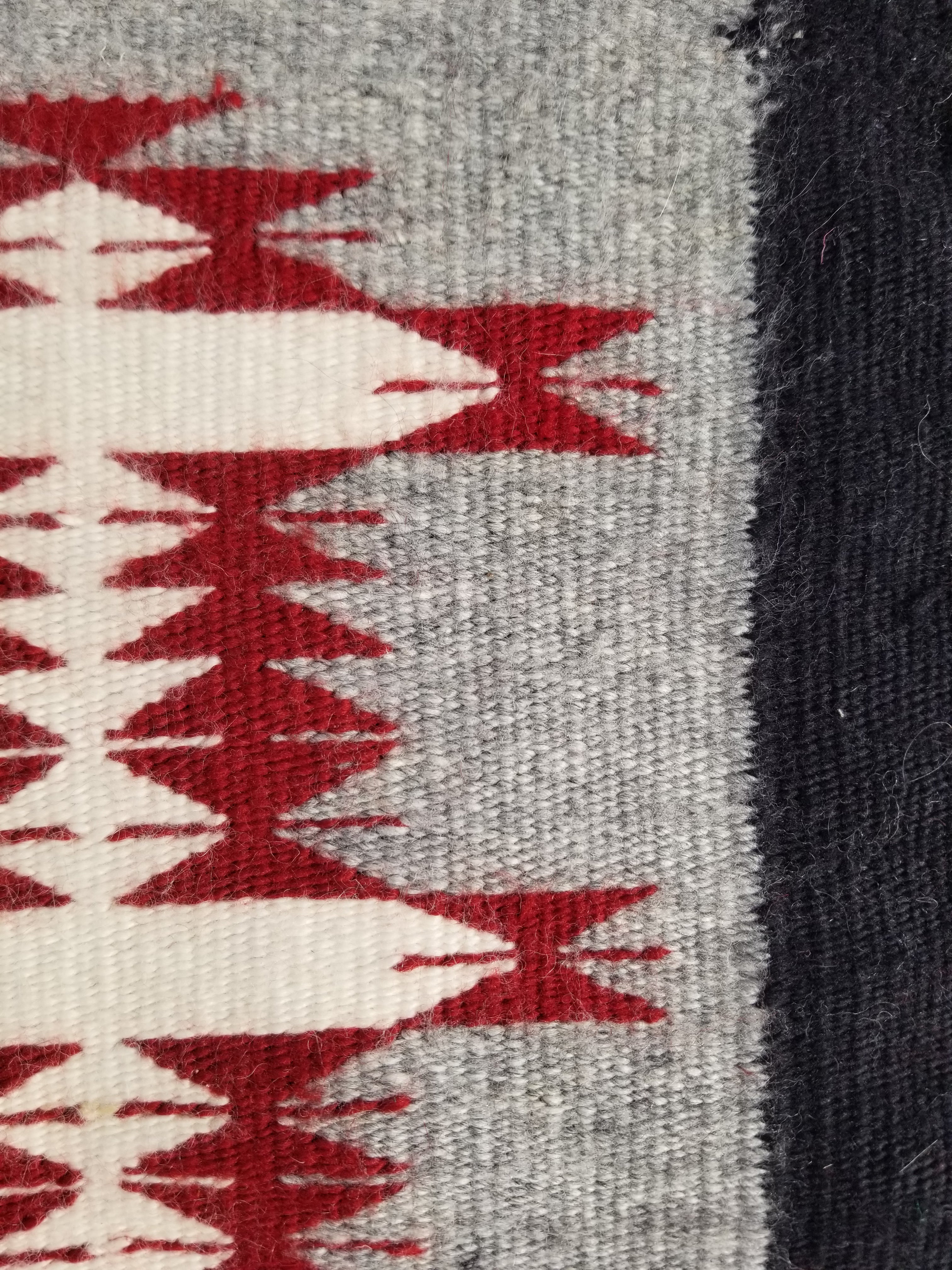 Vintage Traditional Handwoven Native American Navajo Wool Rug 66x30cm