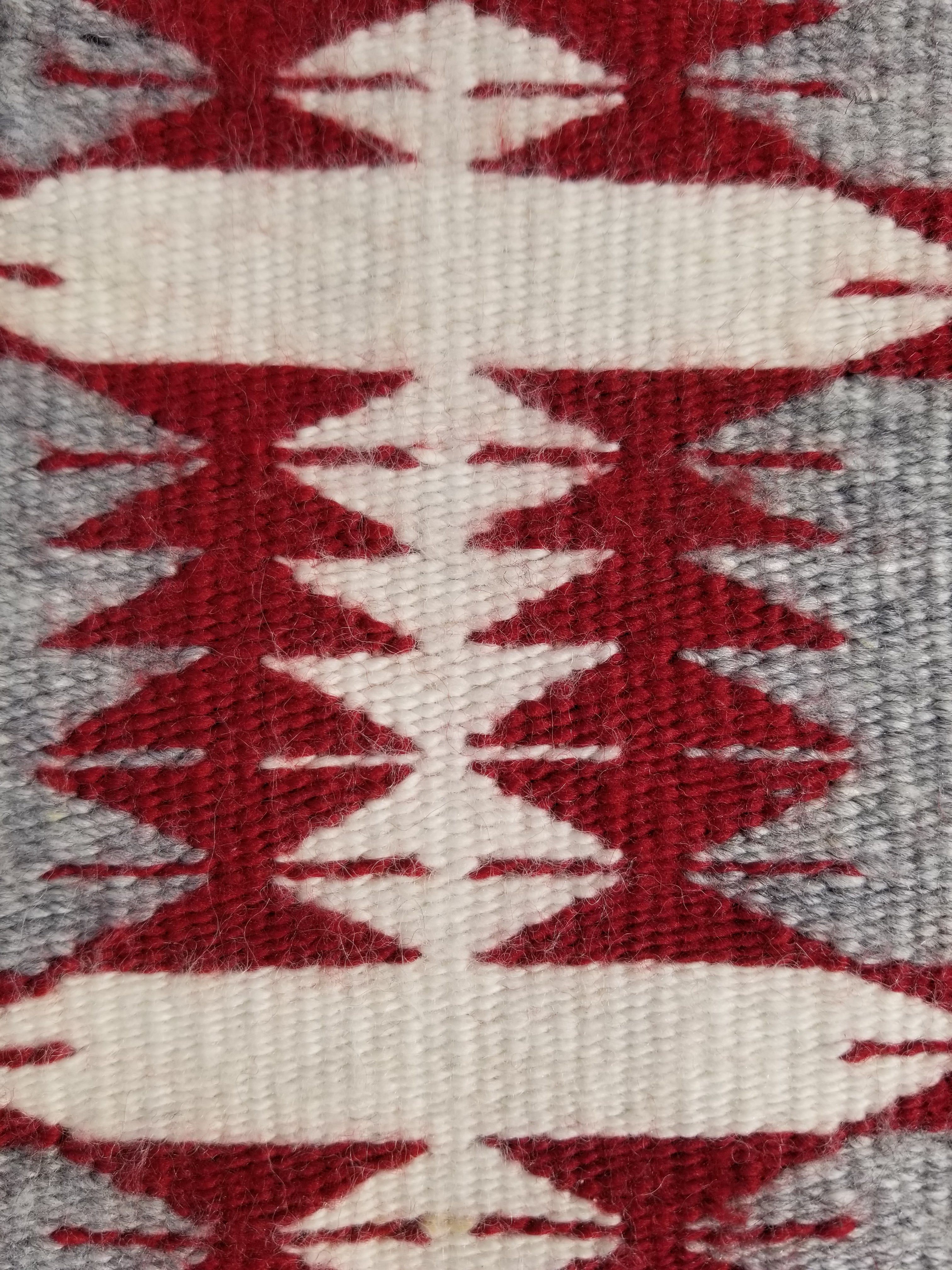 Vintage Traditional Handwoven Native American Navajo Wool Rug 66x30cm