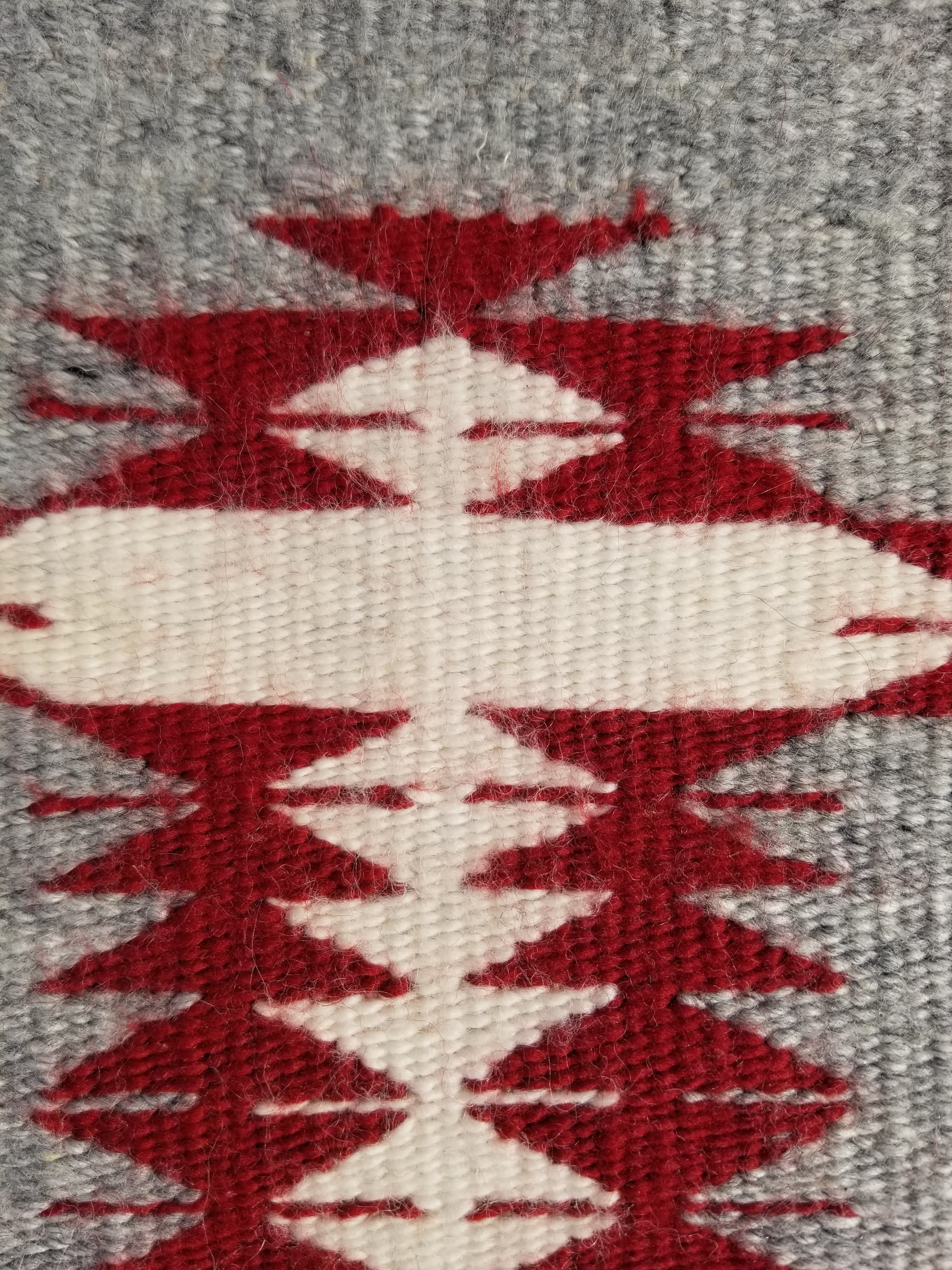 Vintage Traditional Handwoven Native American Navajo Wool Rug 66x30cm