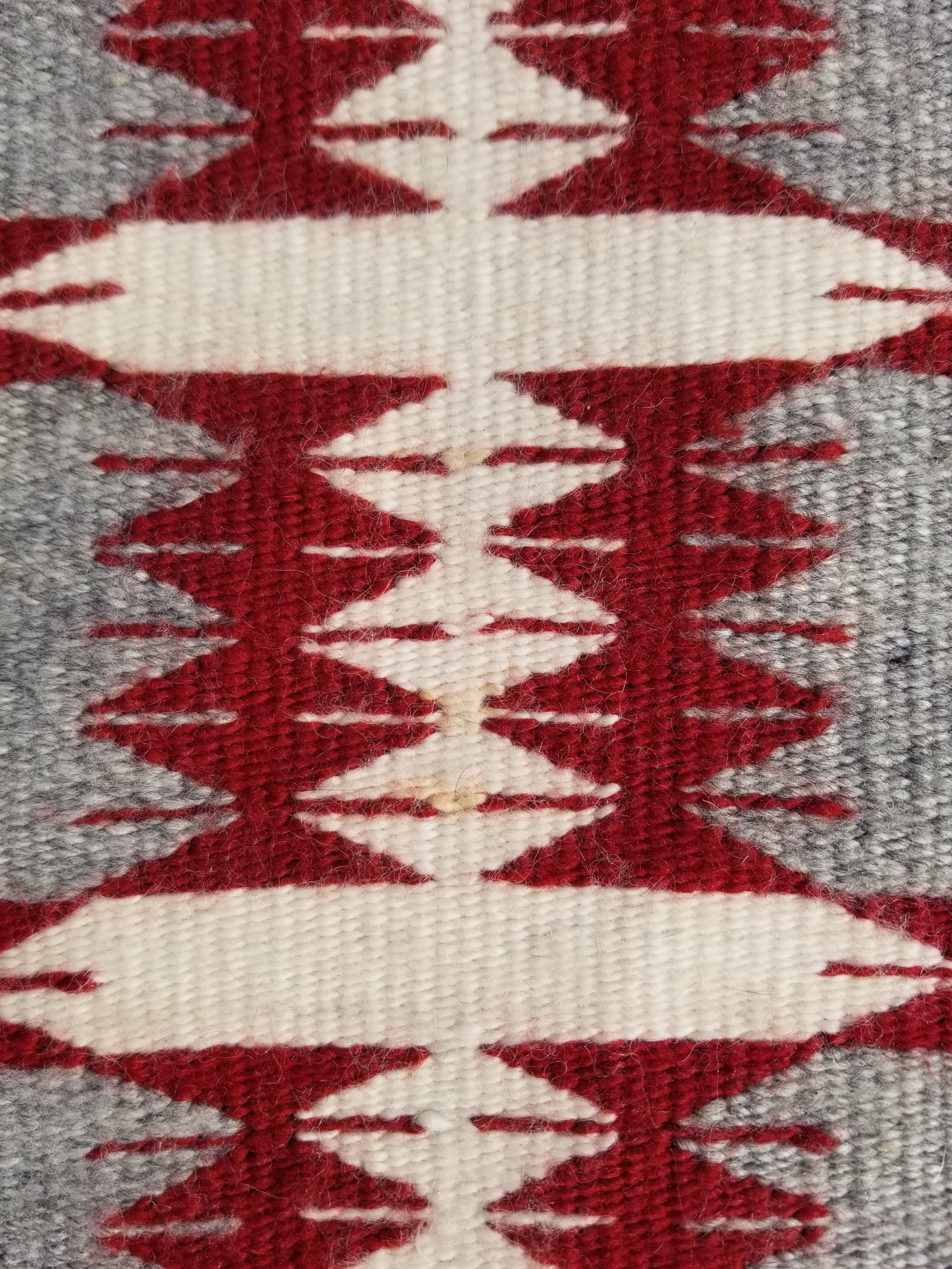 Vintage Traditional Handwoven Native American Navajo Wool Rug 66x30cm