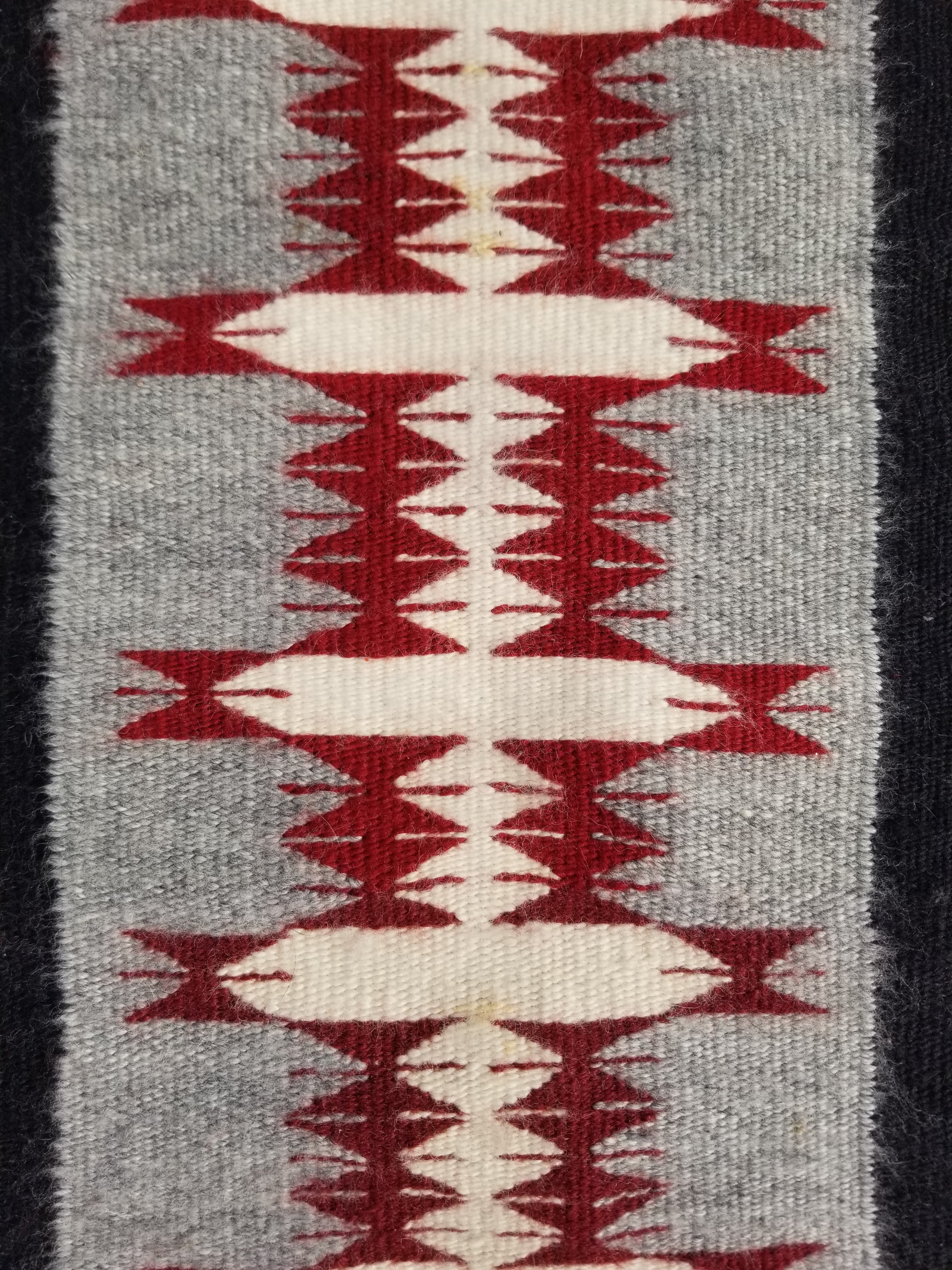Vintage Traditional Handwoven Native American Navajo Wool Rug 66x30cm