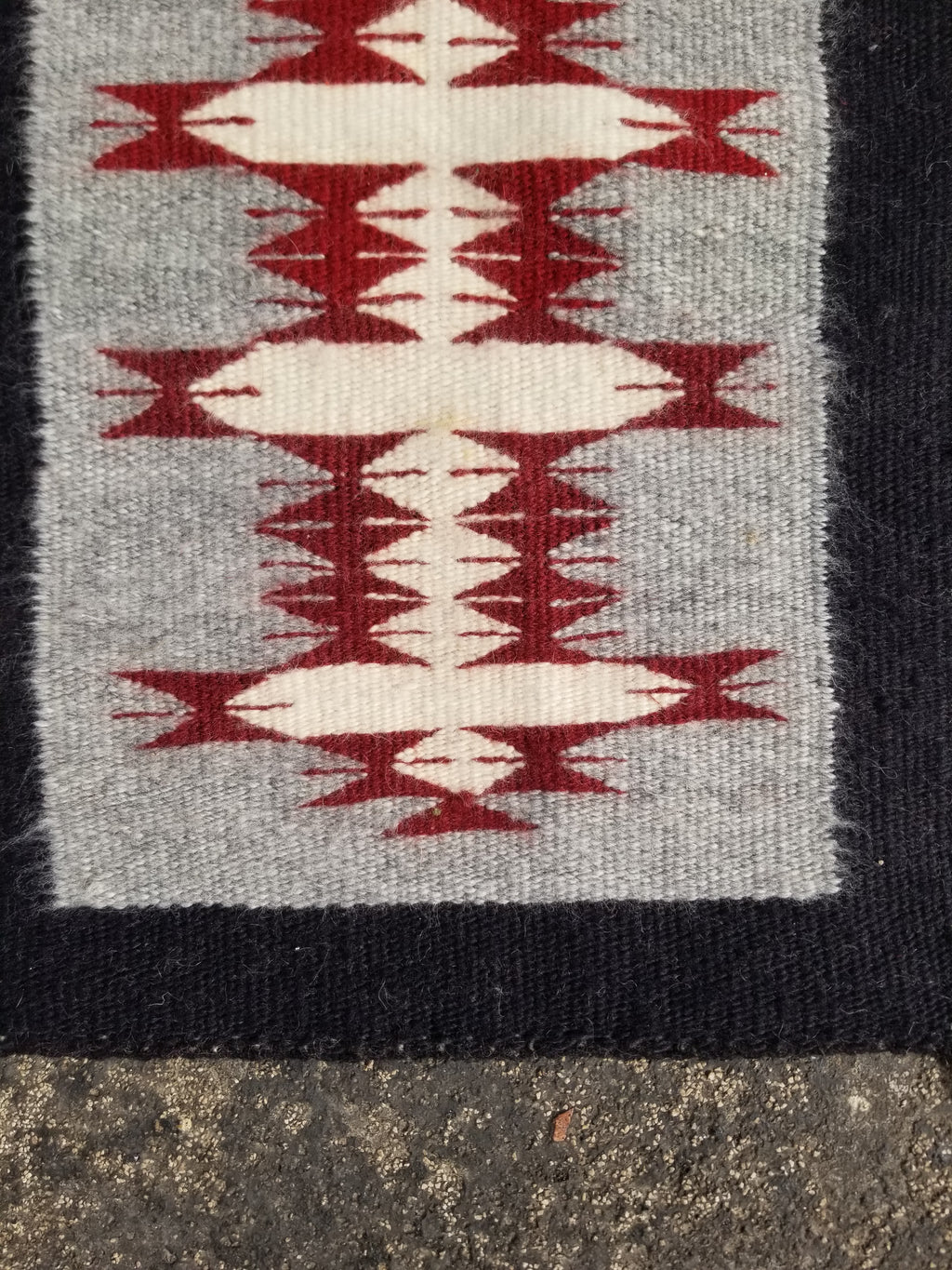 Vintage Traditional Handwoven Native American Navajo Wool Rug 66x30cm