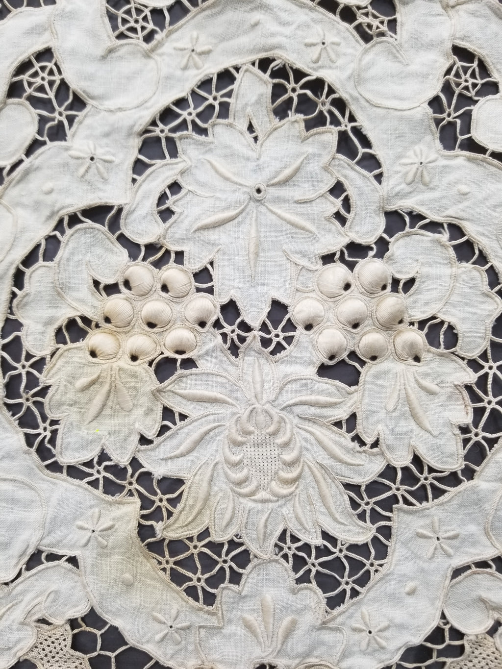 Vintage Point De Venice Needle Lace Banquet Tablecloth 242x160cm