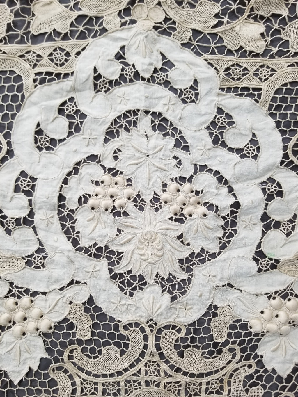Vintage Point De Venice Needle Lace Banquet Tablecloth 242x160cm