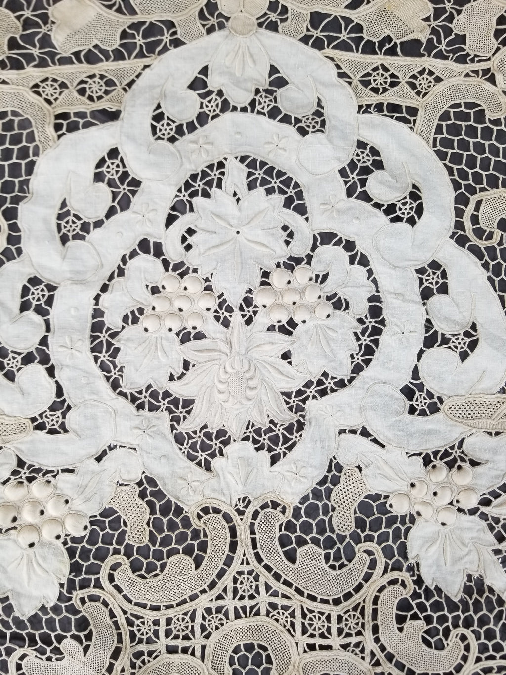 Vintage Point De Venice Needle Lace Banquet Tablecloth 242x160cm