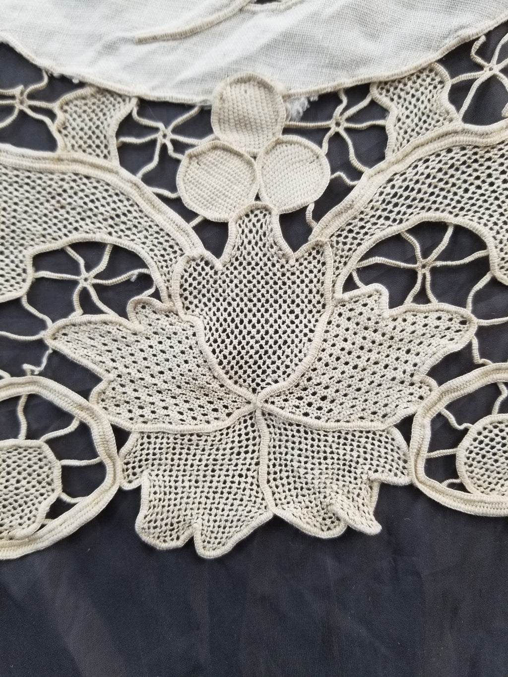 Vintage Point De Venice Needle Lace Banquet Tablecloth 242x160cm