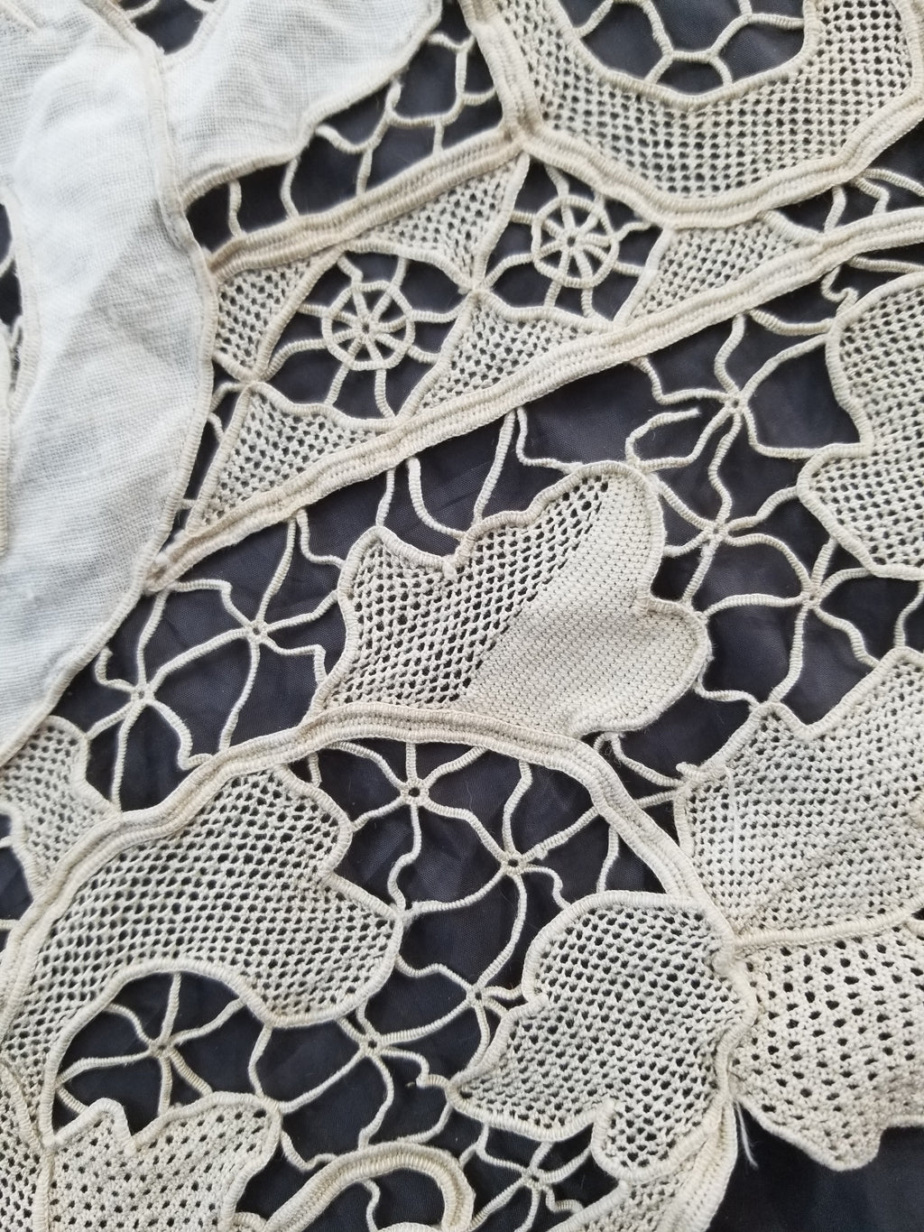 Vintage Point De Venice Needle Lace Banquet Tablecloth 242x160cm