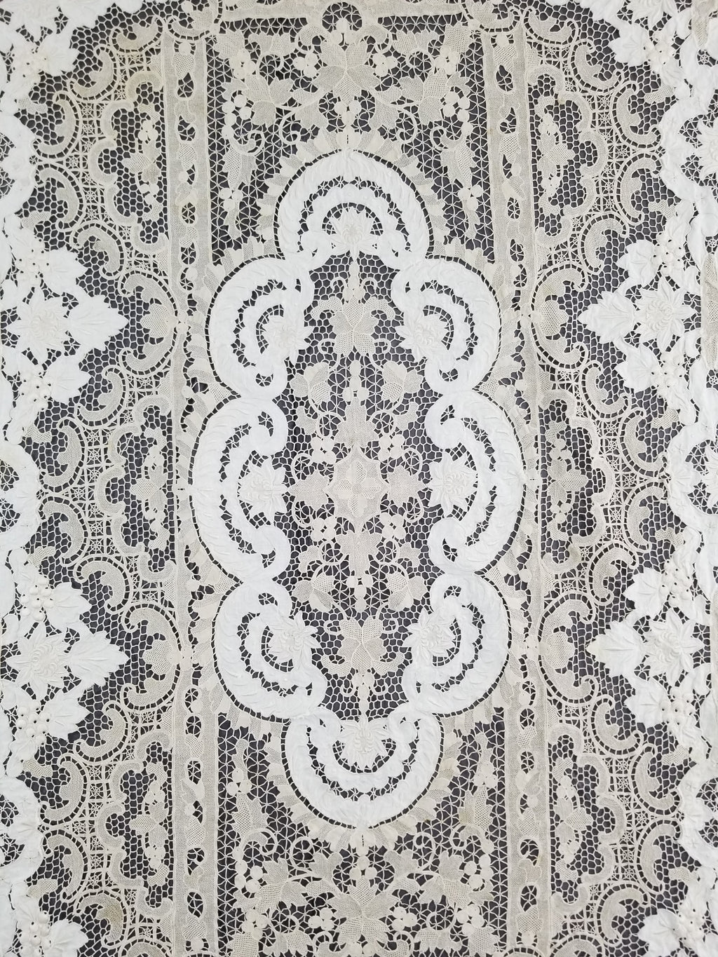 Vintage Point De Venice Needle Lace Banquet Tablecloth 242x160cm