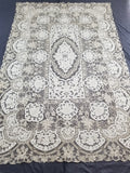 Vintage Point De Venice Needle Lace Banquet Tablecloth 252x165cm