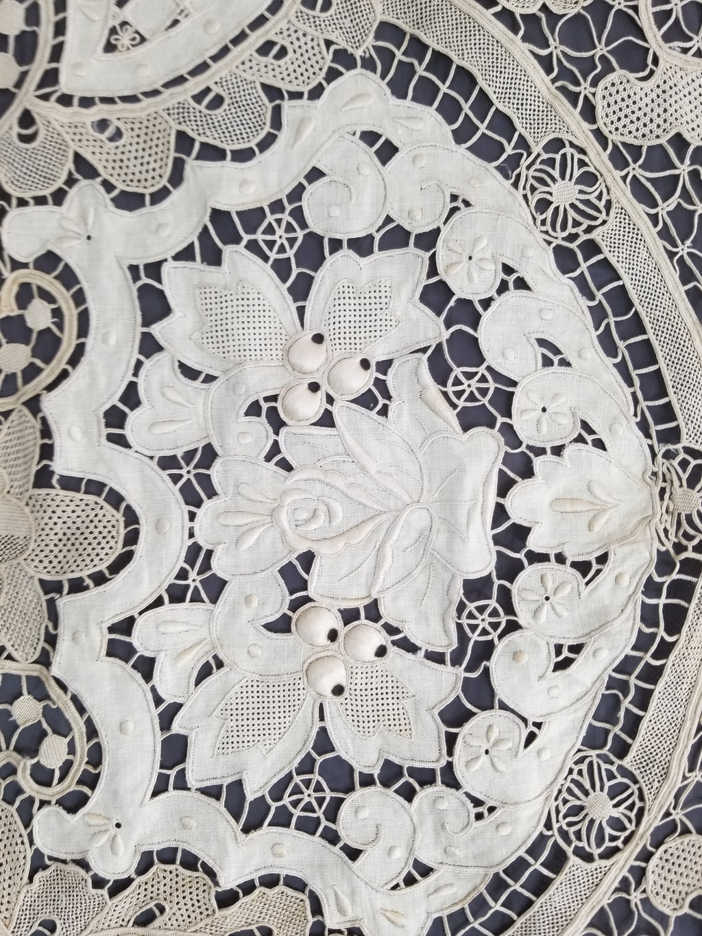 Vintage Point De Venice Needle Lace Banquet Tablecloth 252x165cm