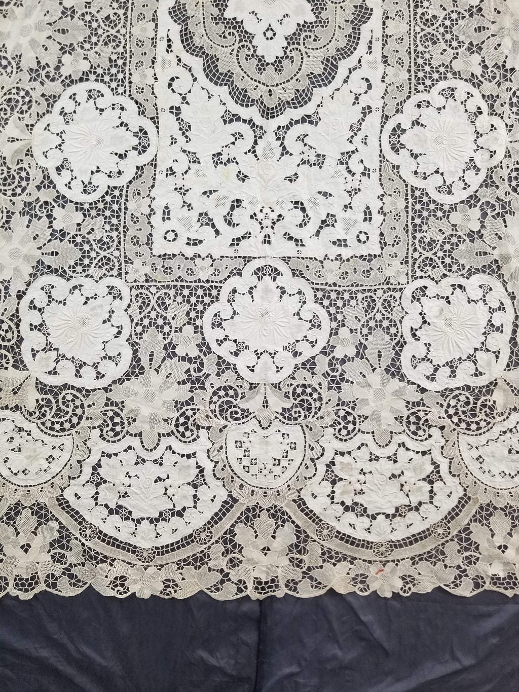 Vintage Point De Venice Needle Lace Banquet Tablecloth 252x165cm