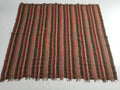 Vintage Traditional Earth Tone Striped Paisley Shawl with Fringe Edges 140x123cm