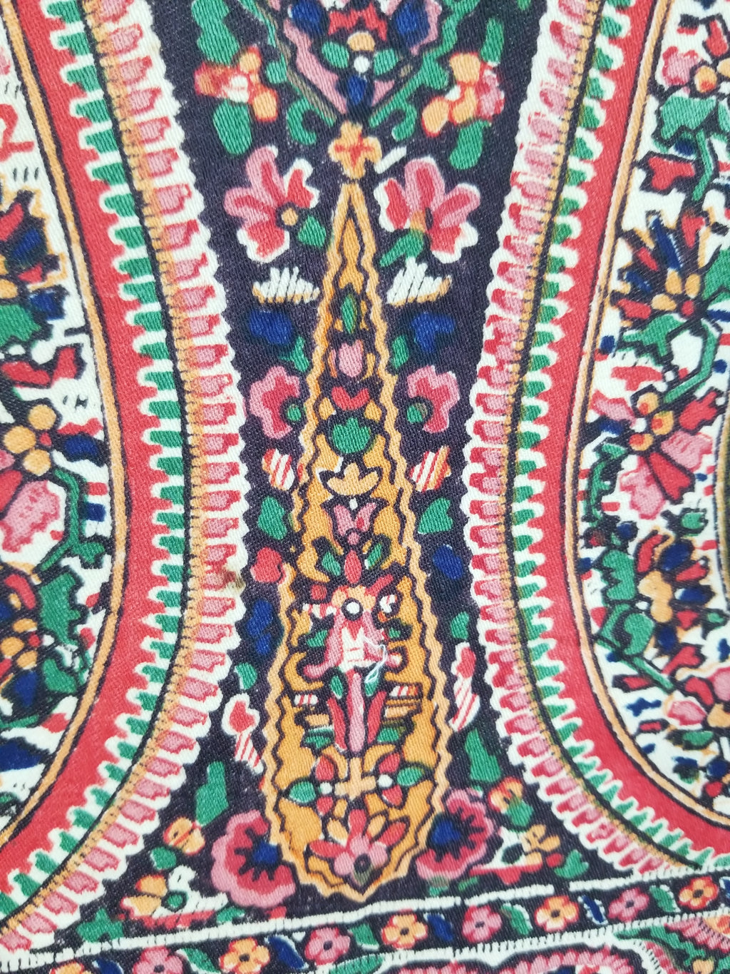 Vintage Traditional Kashmiri Style Printed Paisley Shawl with Fringe 166x153cm