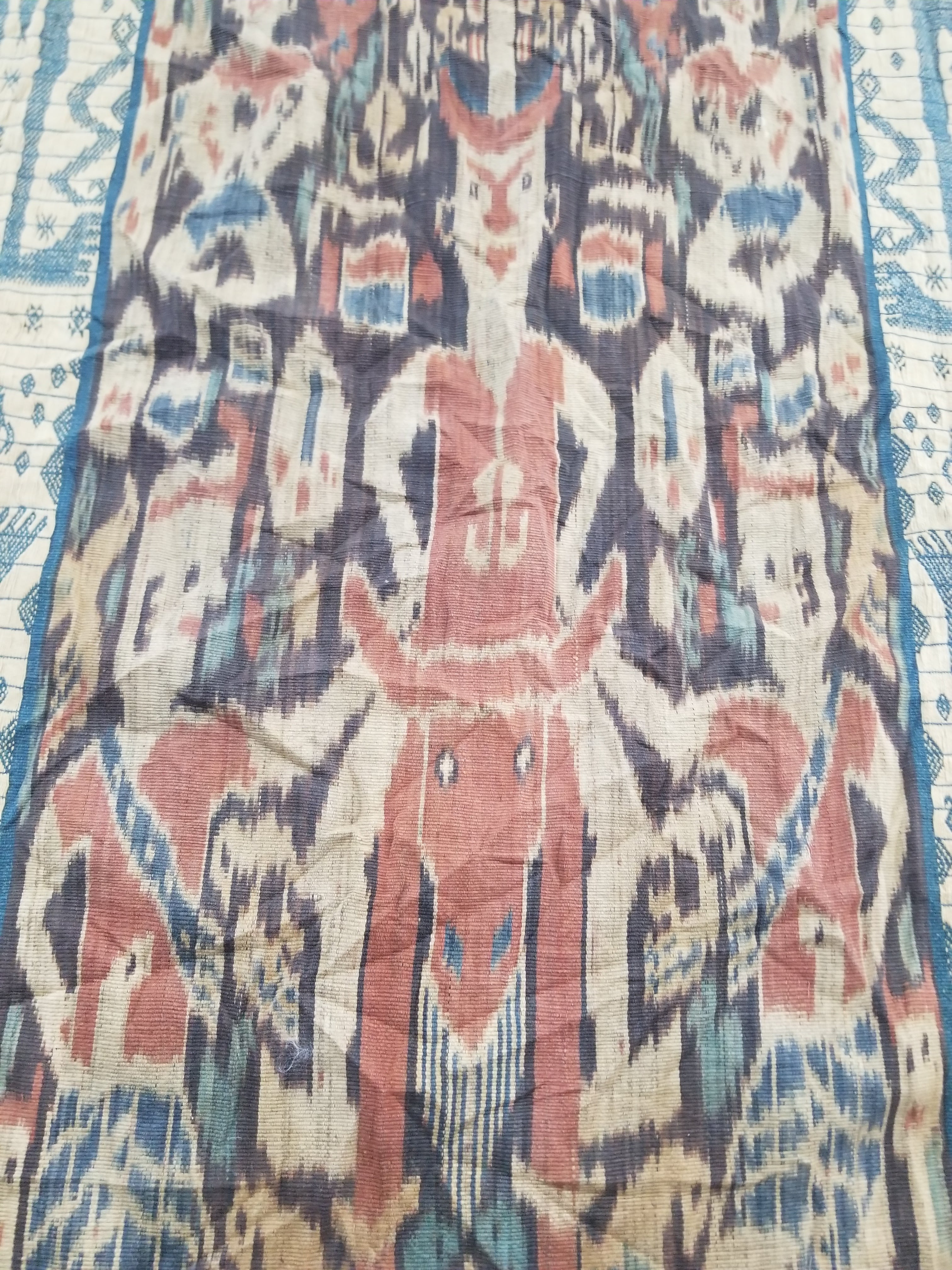 Vintage Traditional Indonesian Handwoven Sumba Ikat Textile 220x70cm