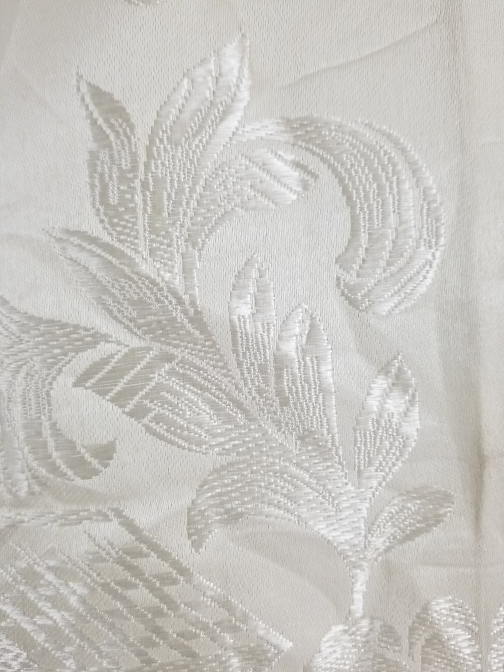 Vintage Off-White Jacquard Taj Mahal Fringed Shawl 86x85cm