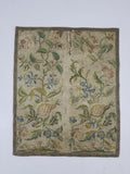 Antique Hand Embroidered Chinoiserie Floral Silk Panel 57x47cm