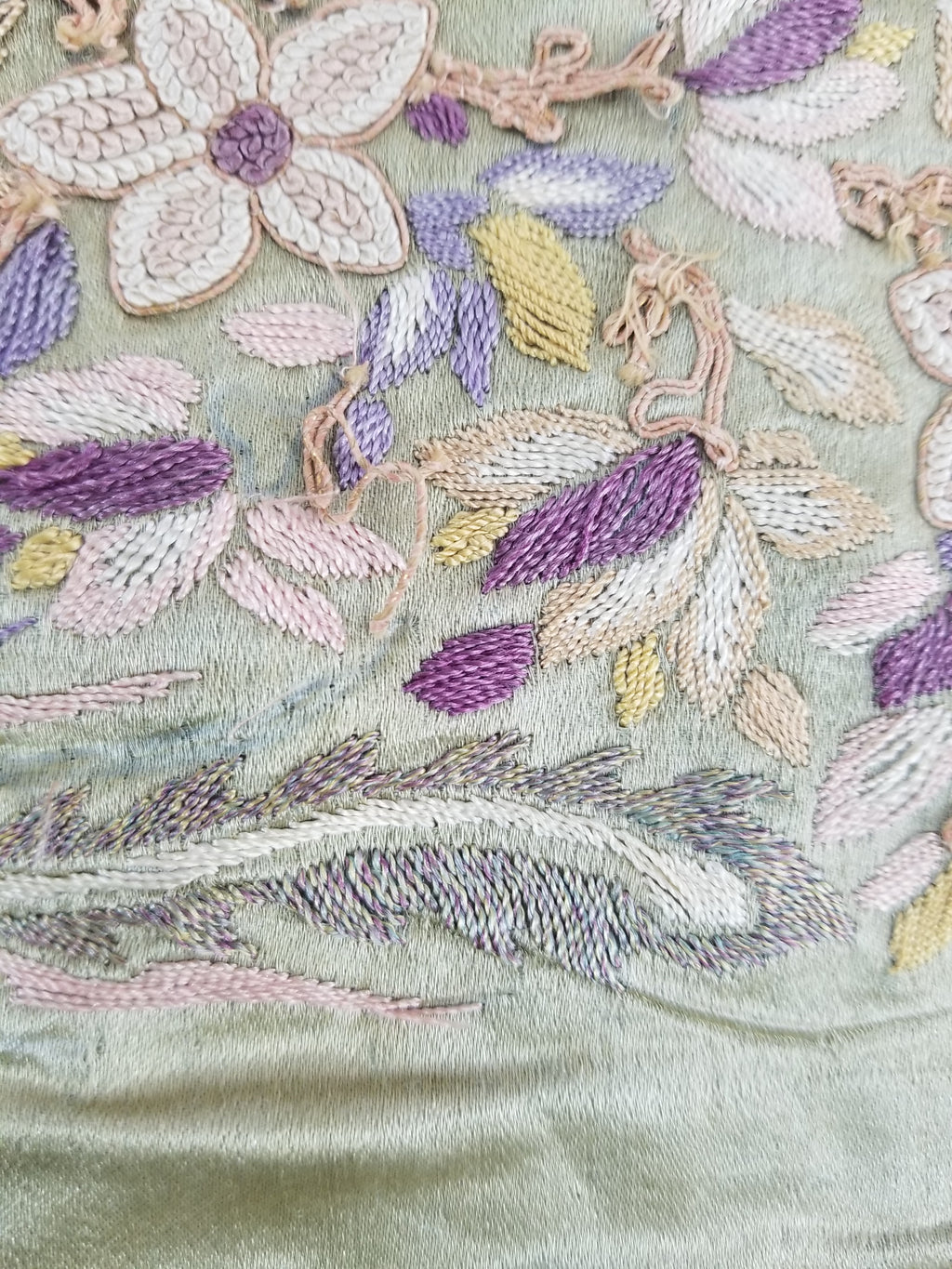 Antique Chinese Qing Dyansty Silk Hand Embroidered Panel 56x19cm