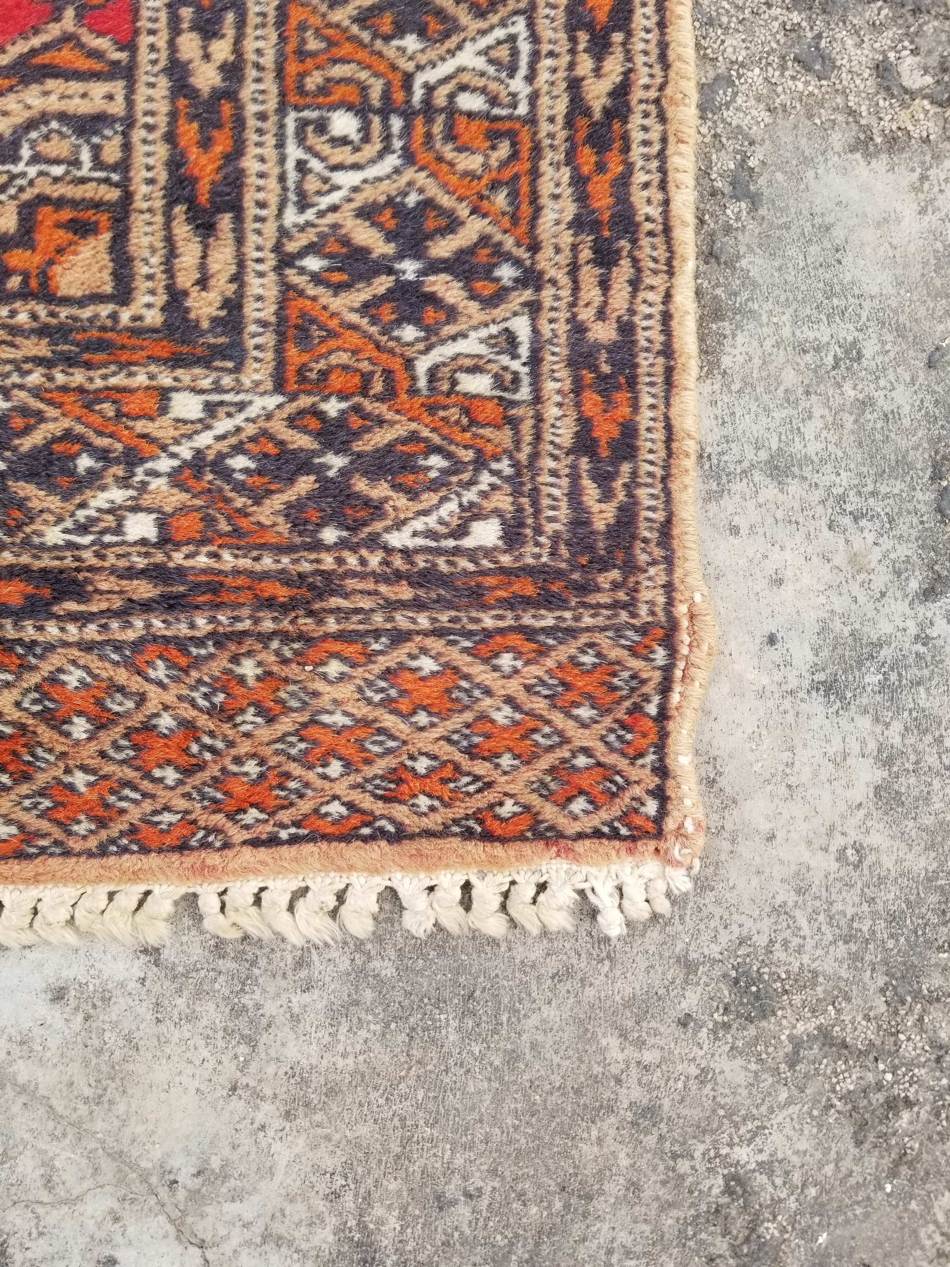 Vintage Traditional Handmade Afghan Wool Multicolor Runner Rug 183x61cm