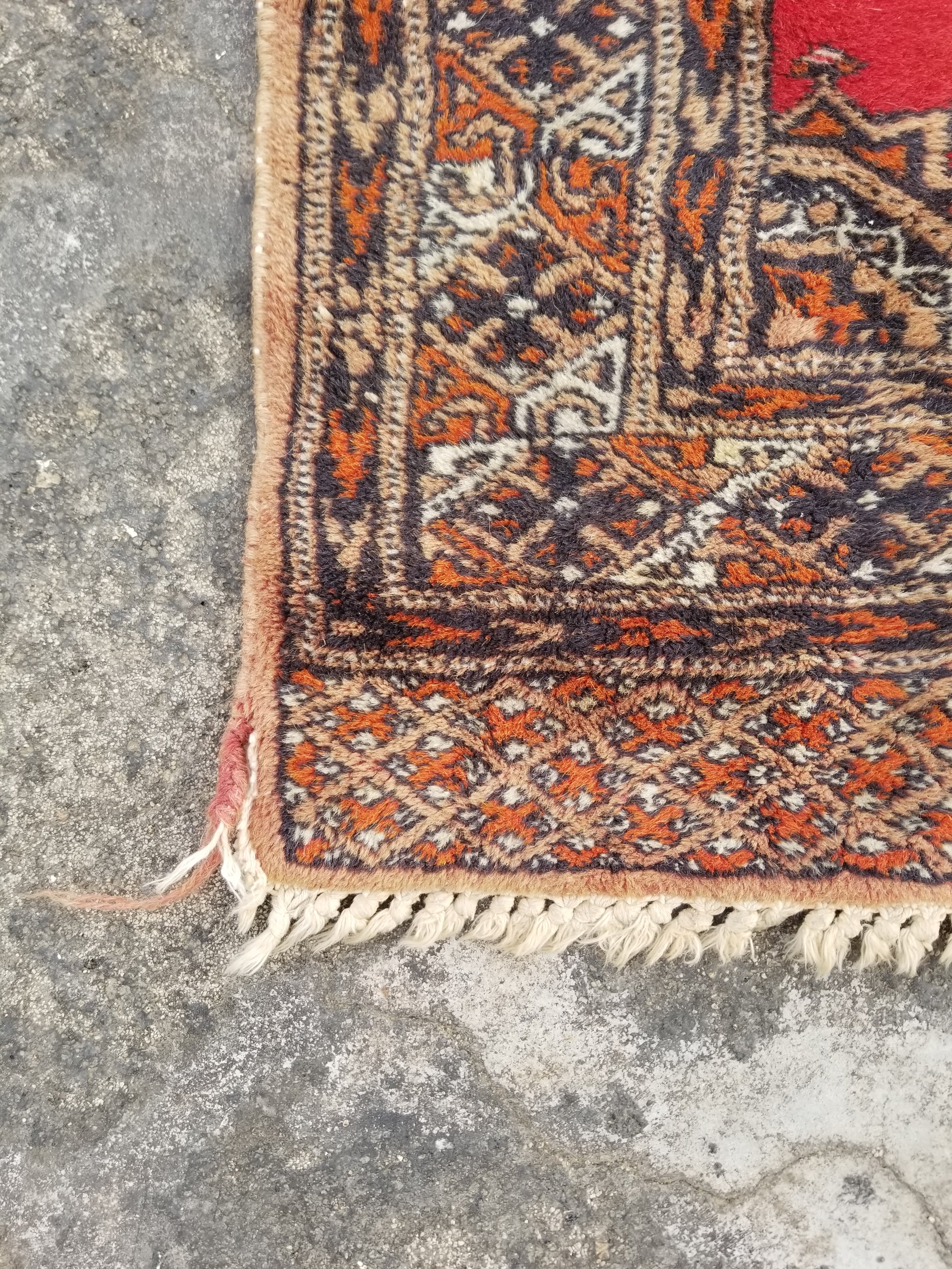 Vintage Traditional Handmade Afghan Wool Multicolor Runner Rug 183x61cm