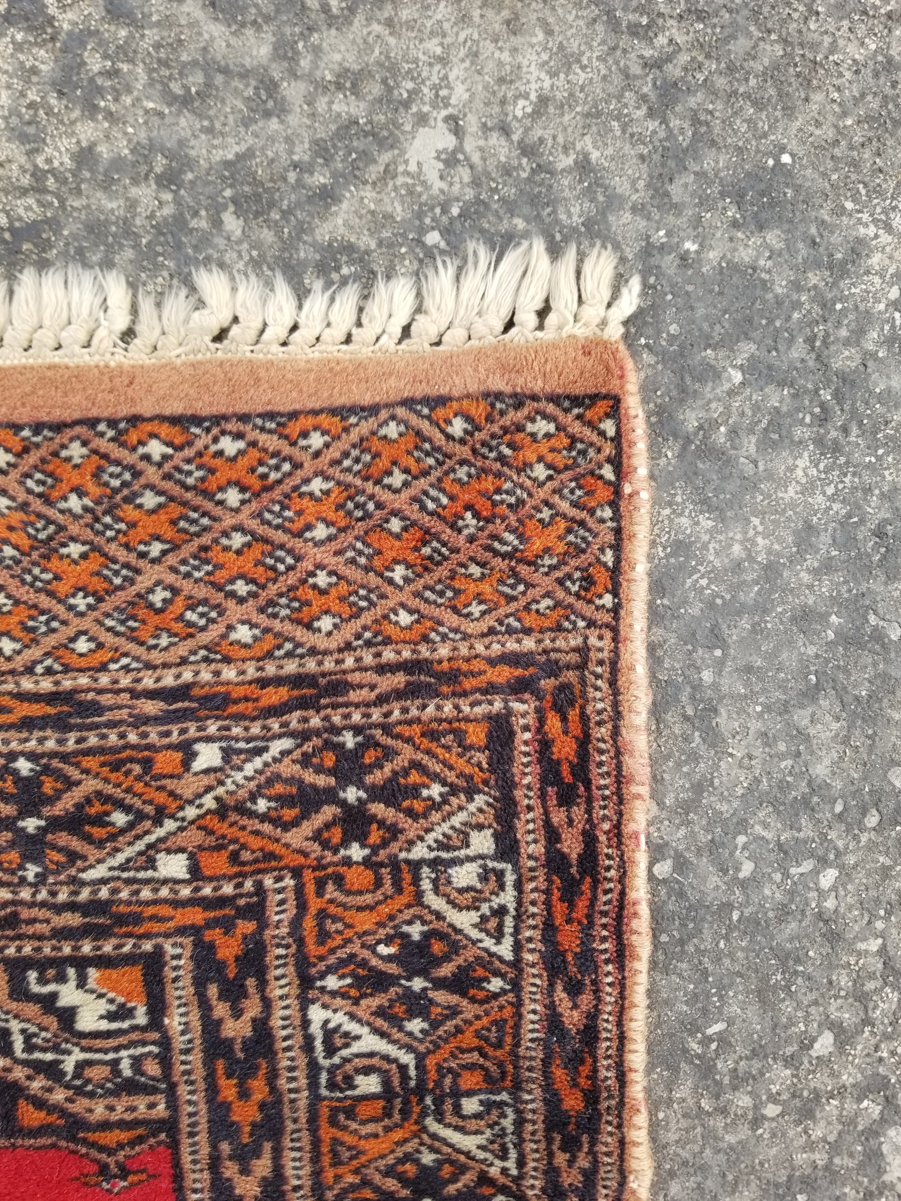 Vintage Traditional Handmade Afghan Wool Multicolor Runner Rug 183x61cm