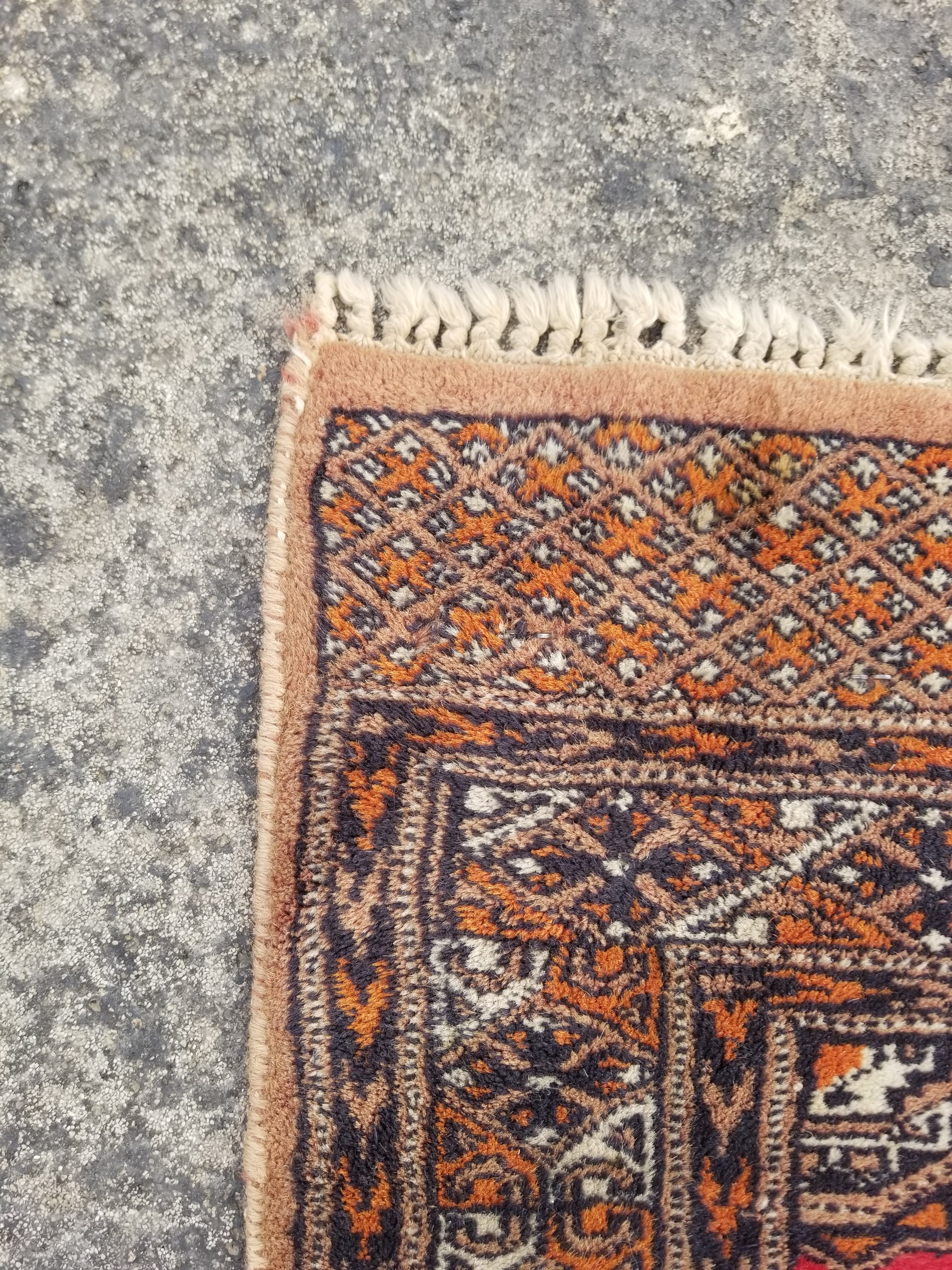 Vintage Traditional Handmade Afghan Wool Multicolor Runner Rug 183x61cm