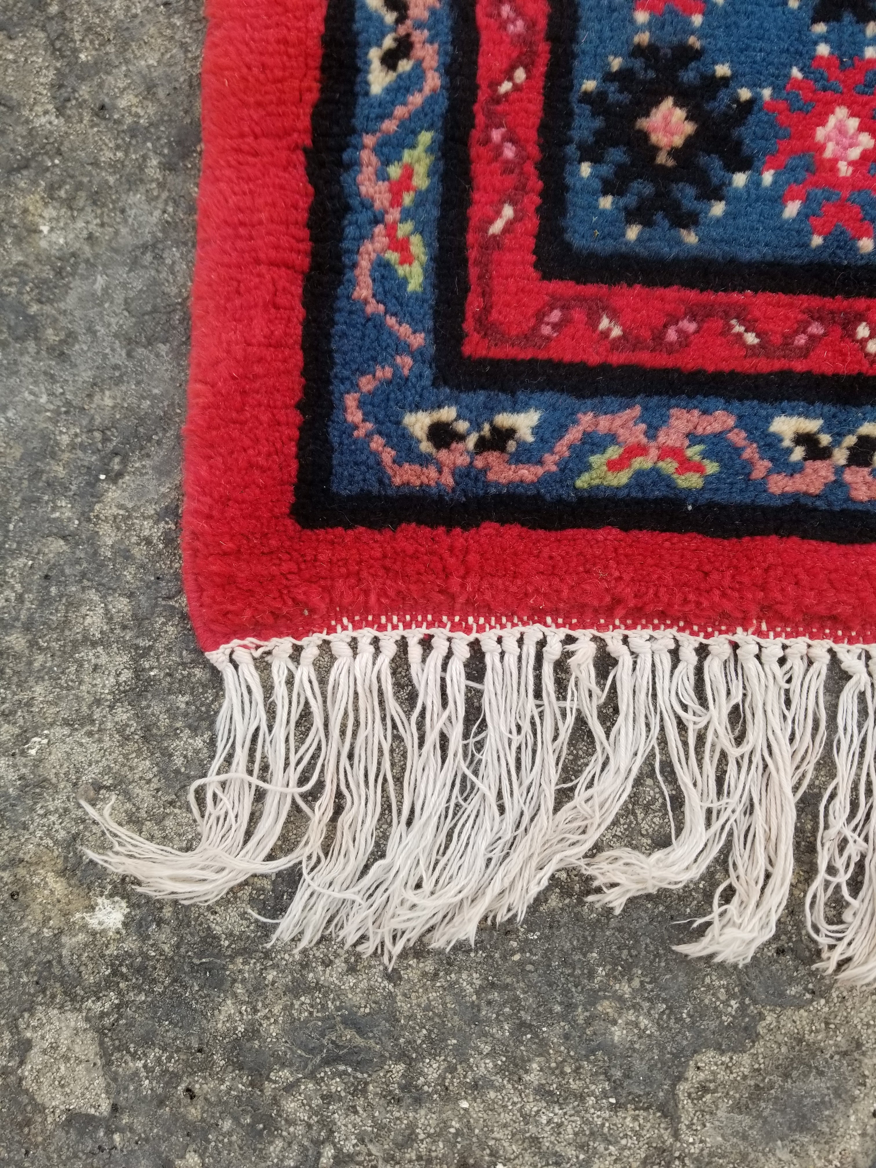Vintage Traditional Handmade Tunisian Wool Multicolor Runner Rug 286x68cm