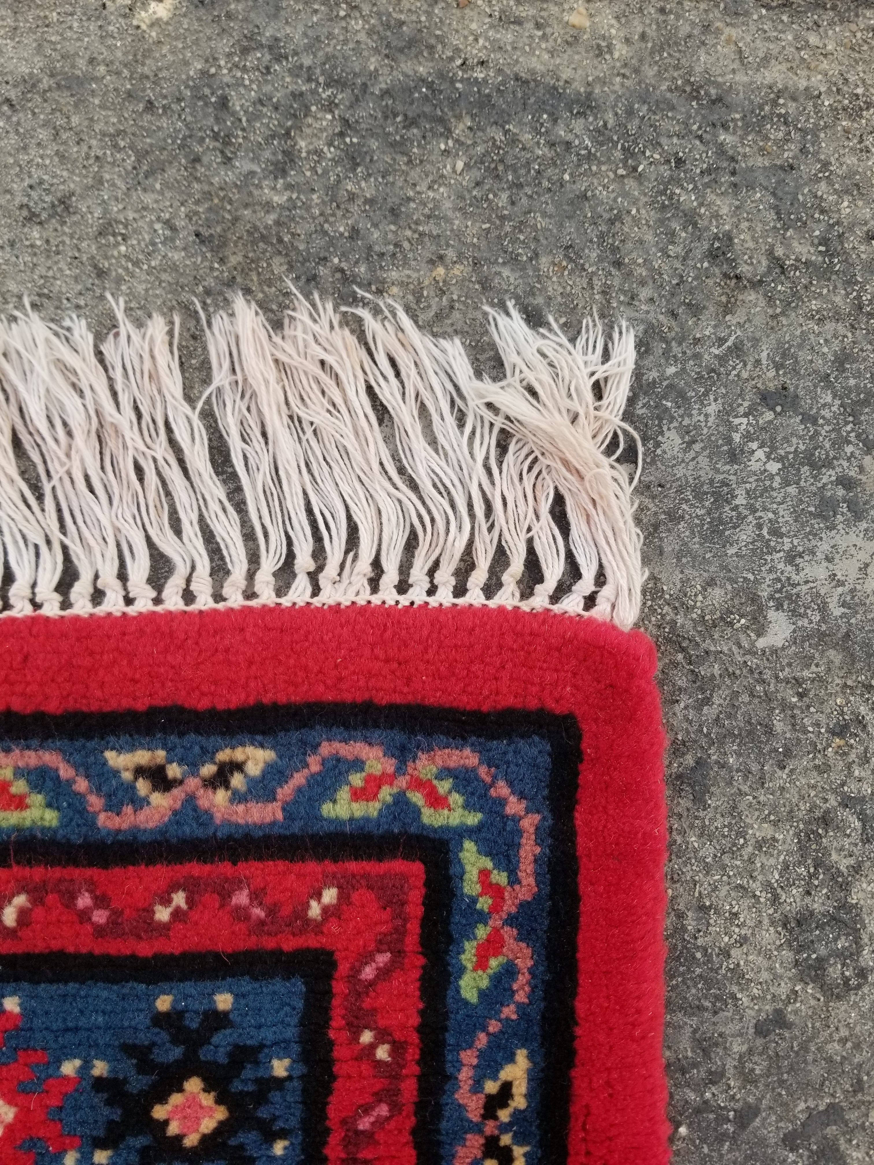 Vintage Traditional Handmade Tunisian Wool Multicolor Runner Rug 286x68cm