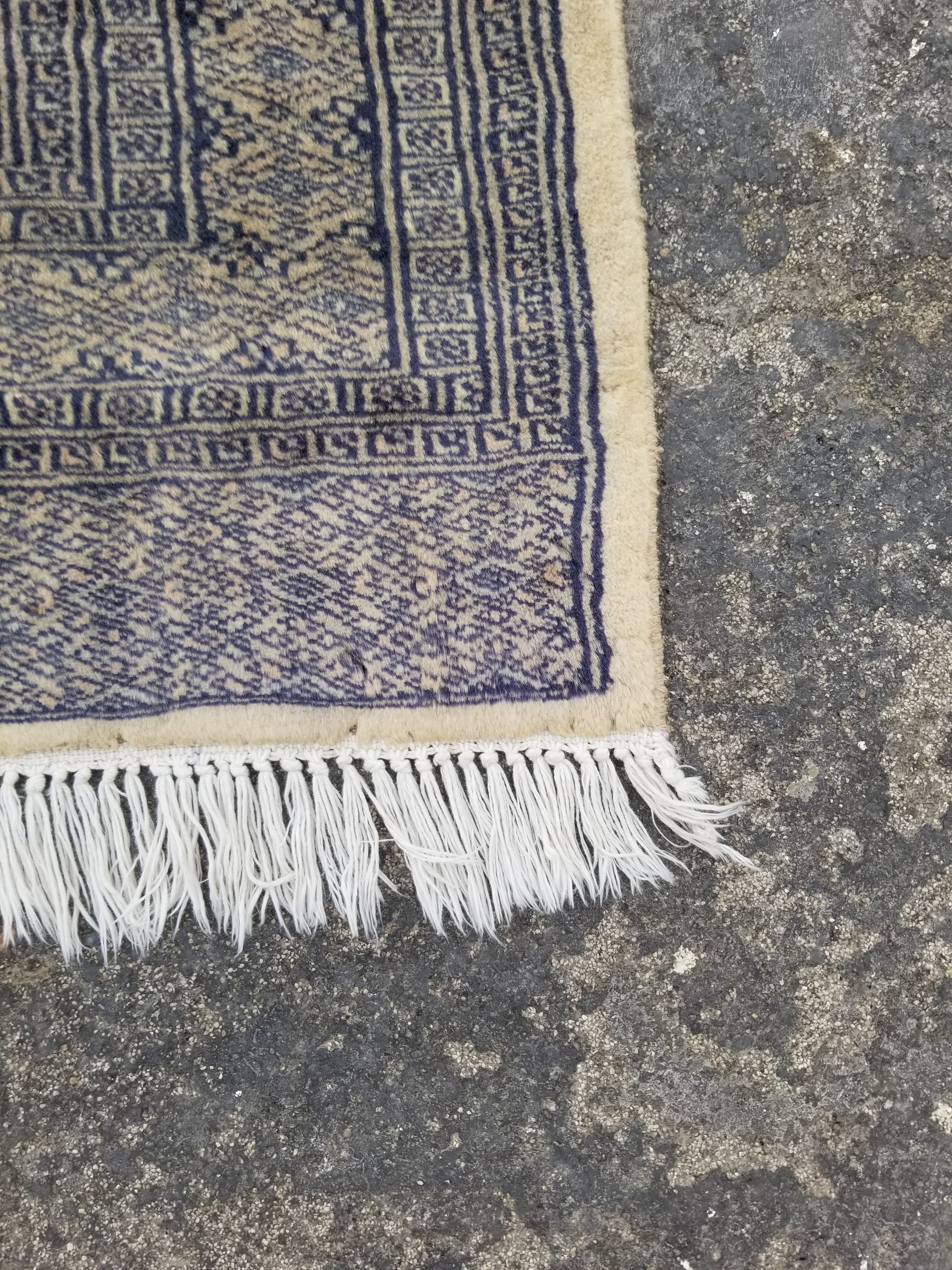 Vintage Traditional Handmade Afghan Wool Multicolor Runner Rug 335x79cm
