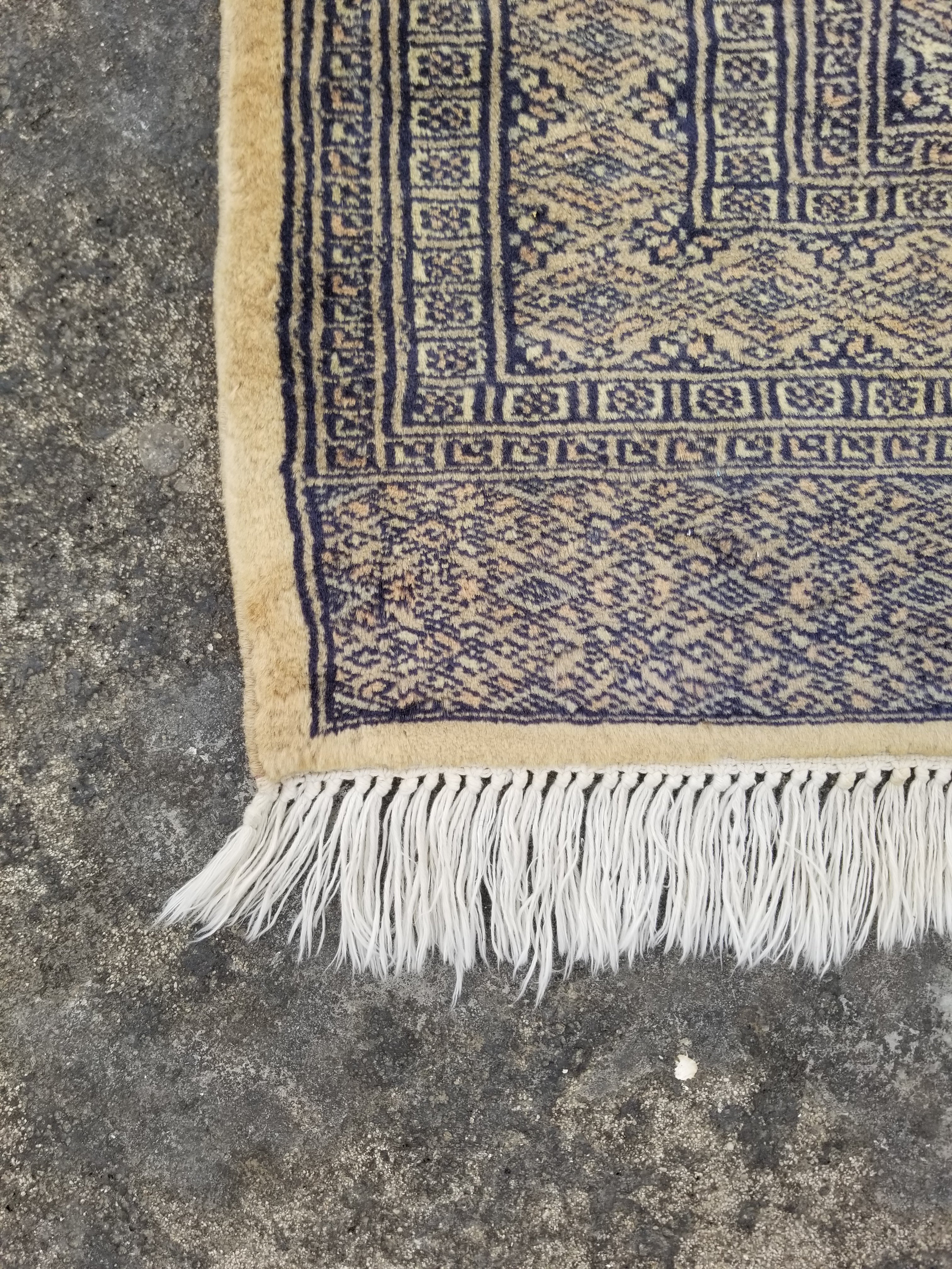 Vintage Traditional Handmade Afghan Wool Multicolor Runner Rug 335x79cm