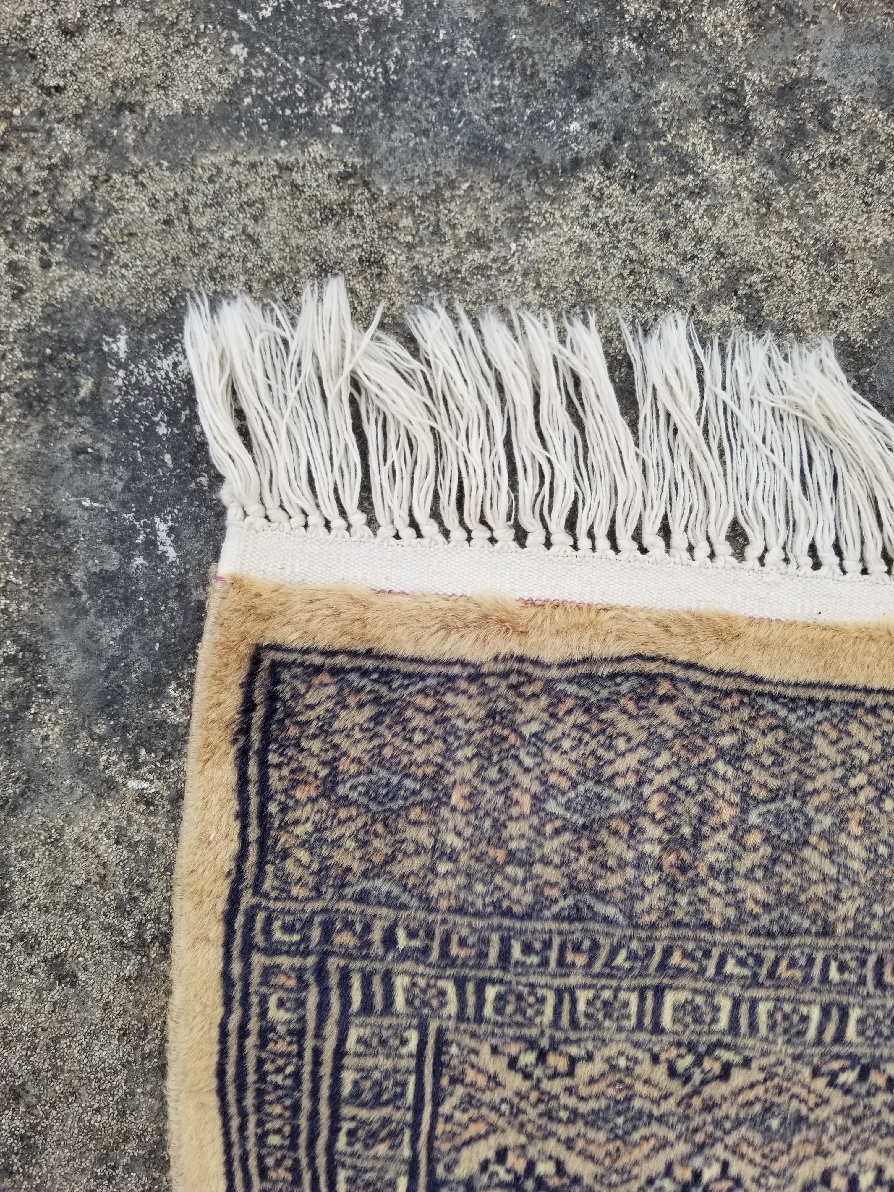 Vintage Traditional Handmade Afghan Wool Multicolor Runner Rug 335x79cm