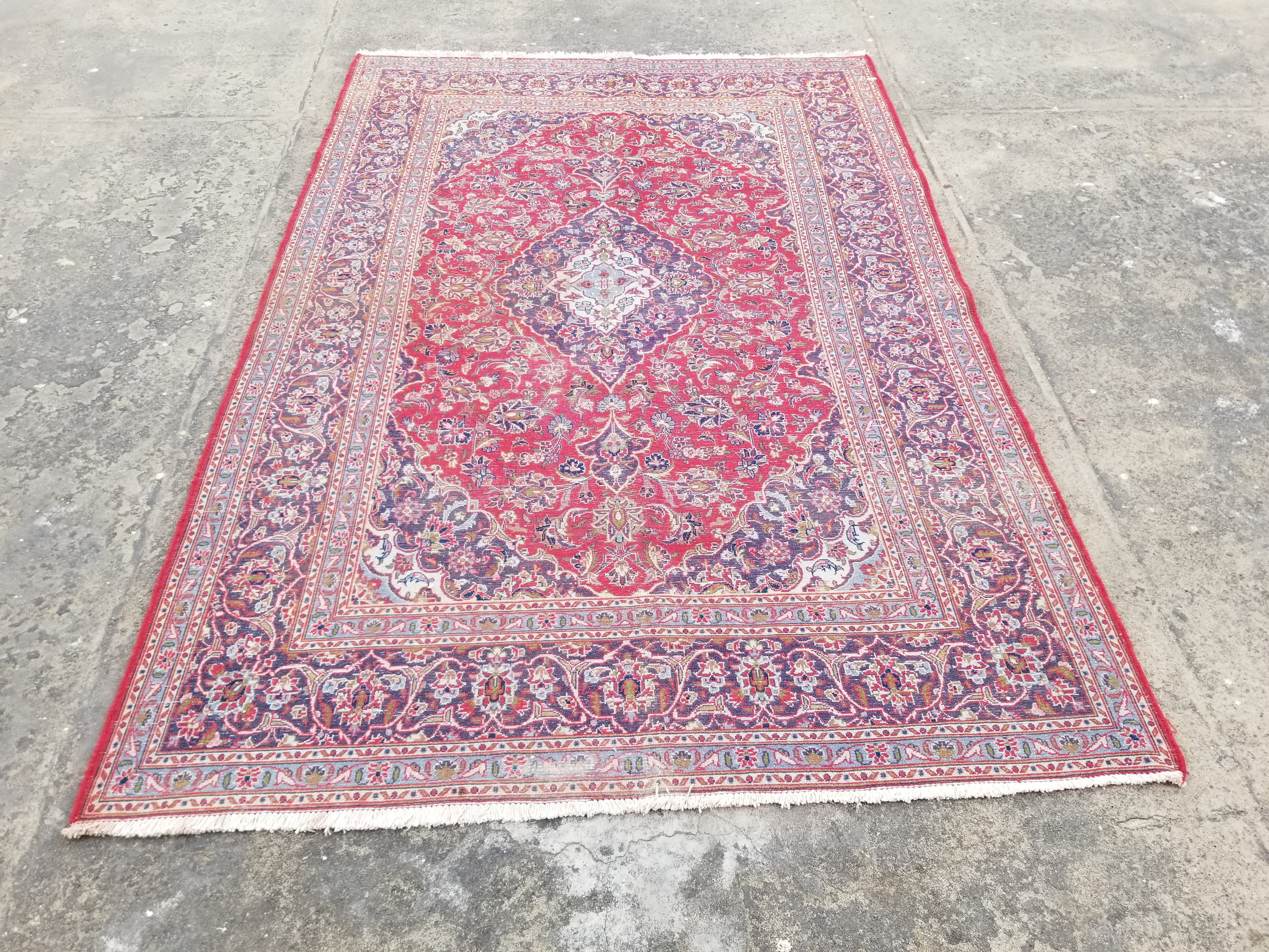 Antique Traditional Handmade Oriental Wool Multicolor Rug 289x195cm