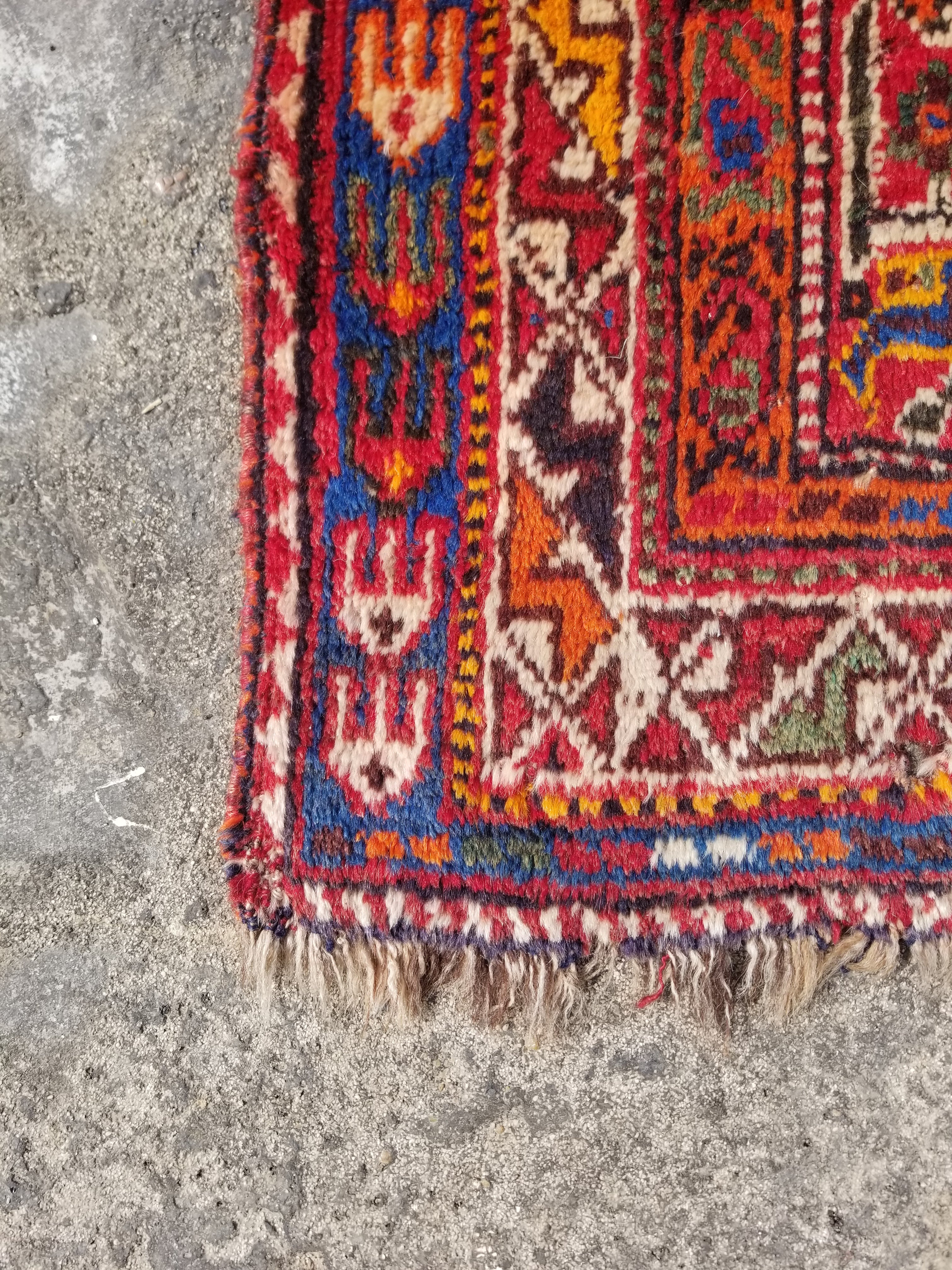 Vintage Traditional Handmade Abadeh Wool Multicolor Rug 251x170cm