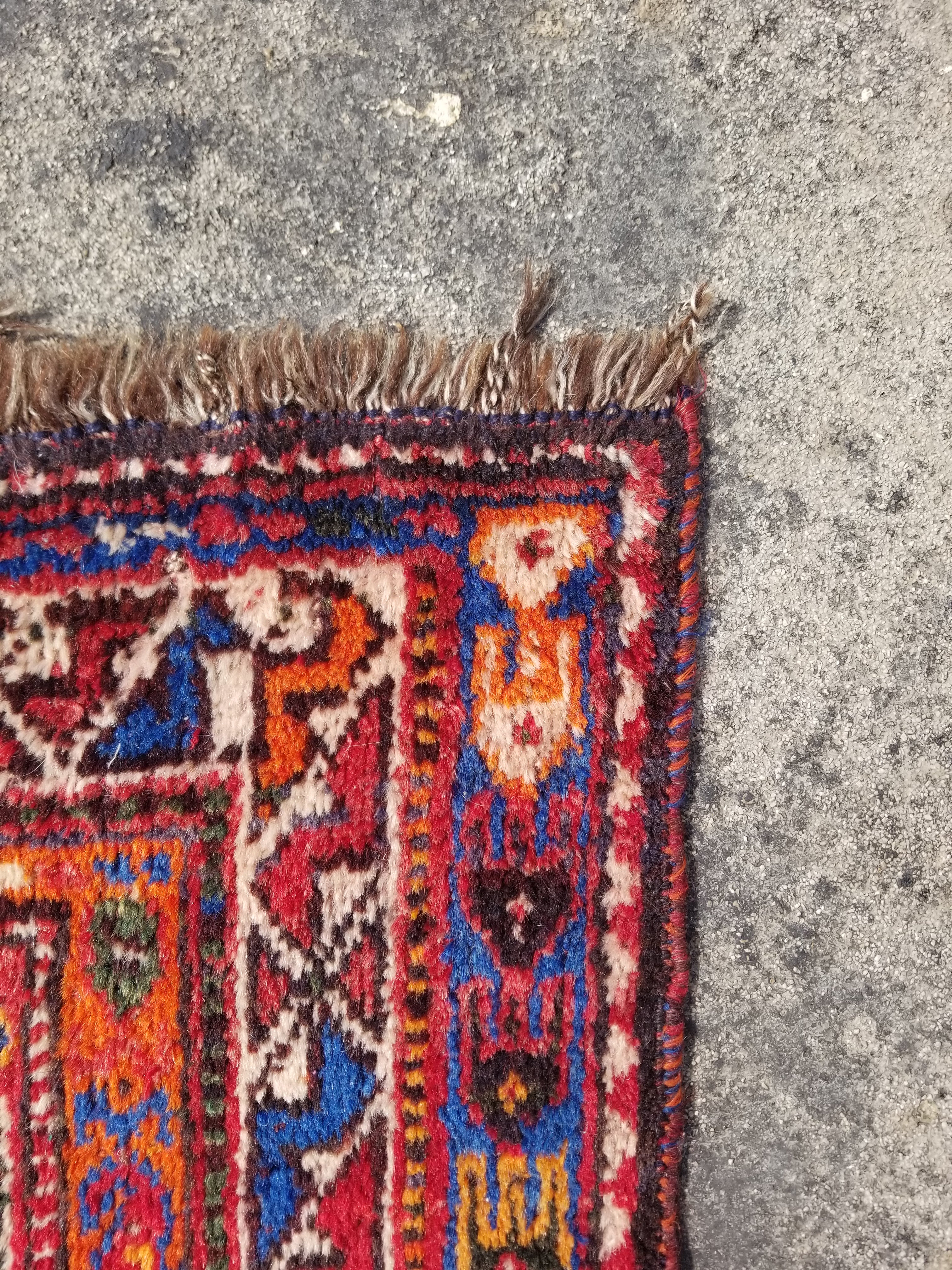 Vintage Traditional Handmade Abadeh Wool Multicolor Rug 251x170cm