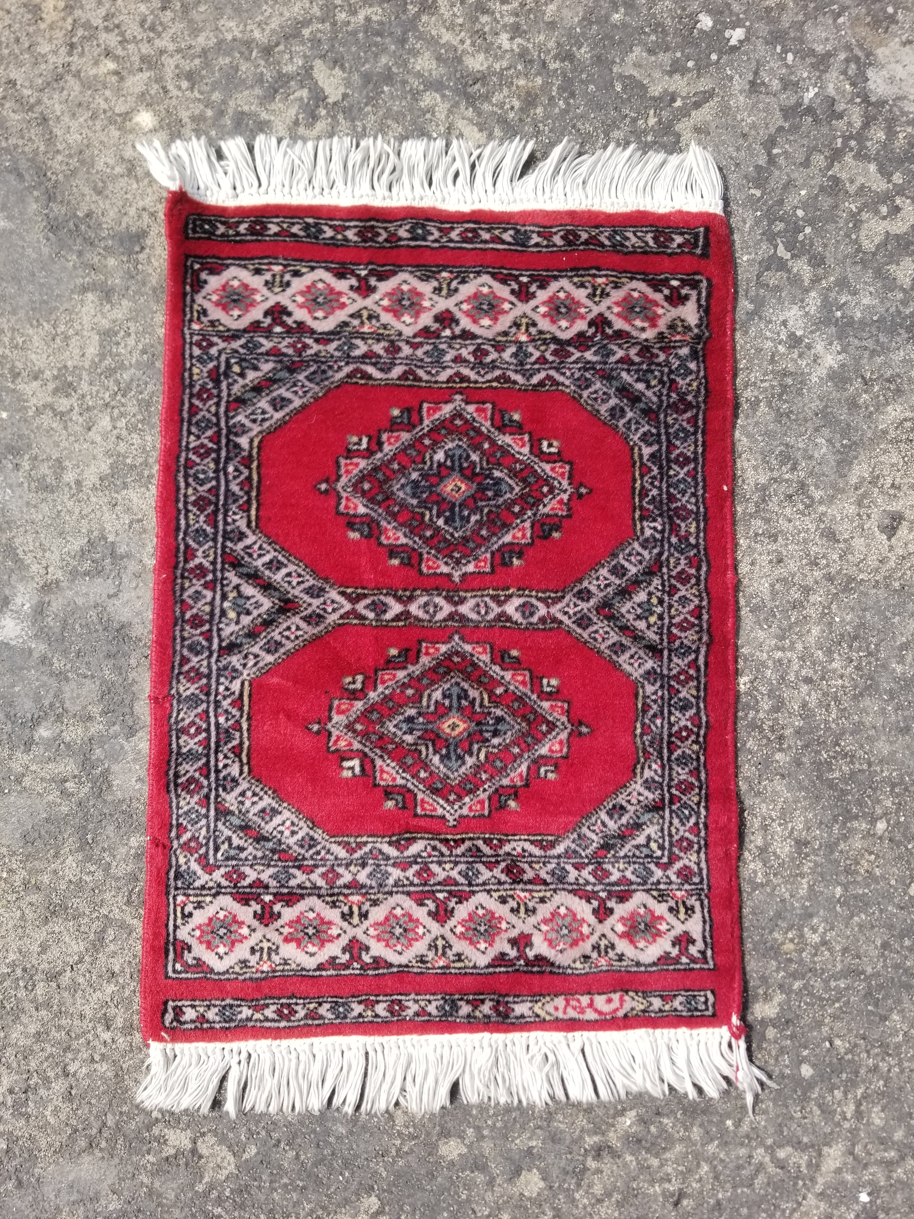 Vintage Traditional Handmade Bokhara Wool Multicolor Small Rug 61x46cm