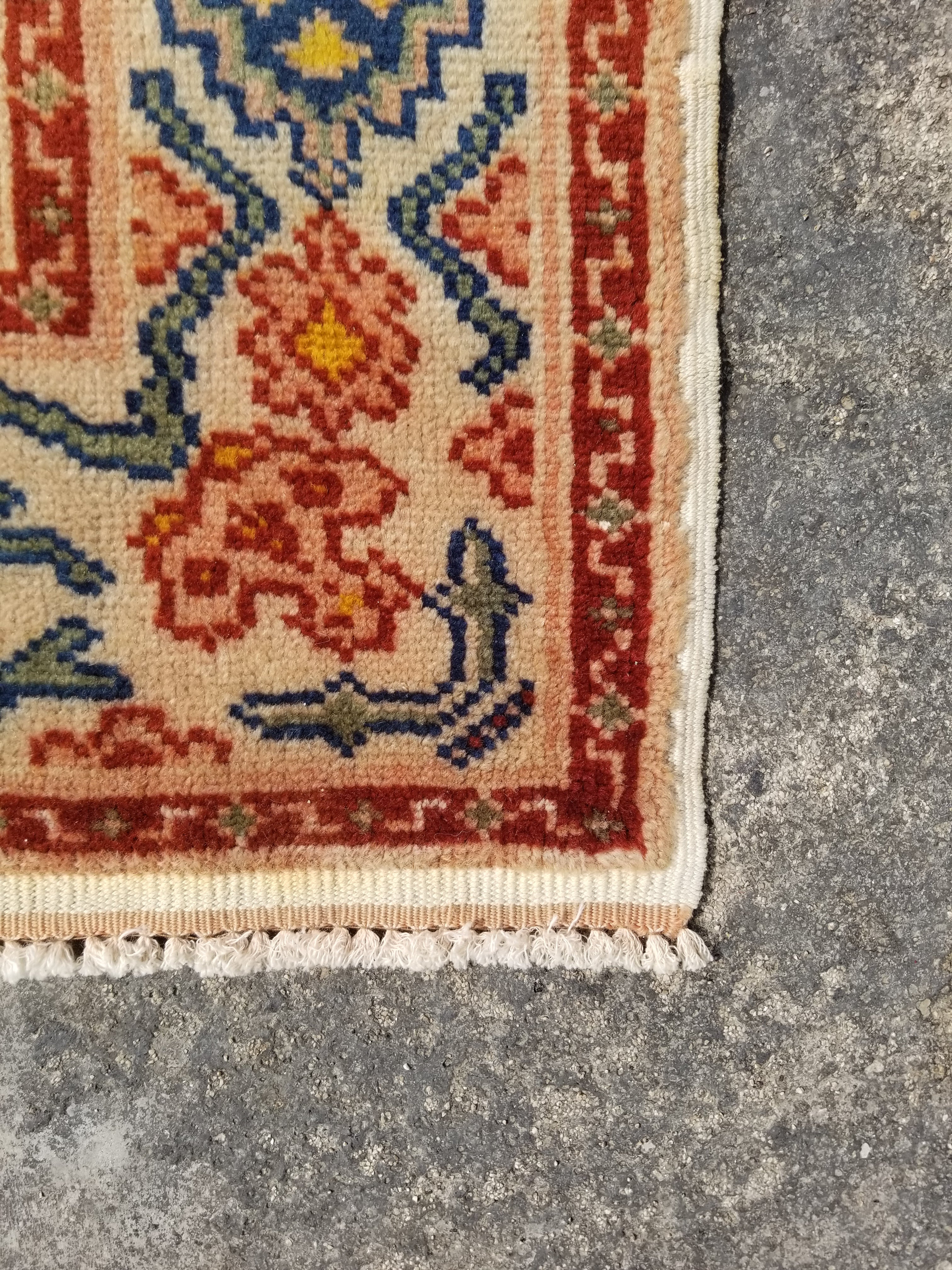 Distressed Vintage Traditional Handmade Oriental Wool Multicolor Rug 160x122cm