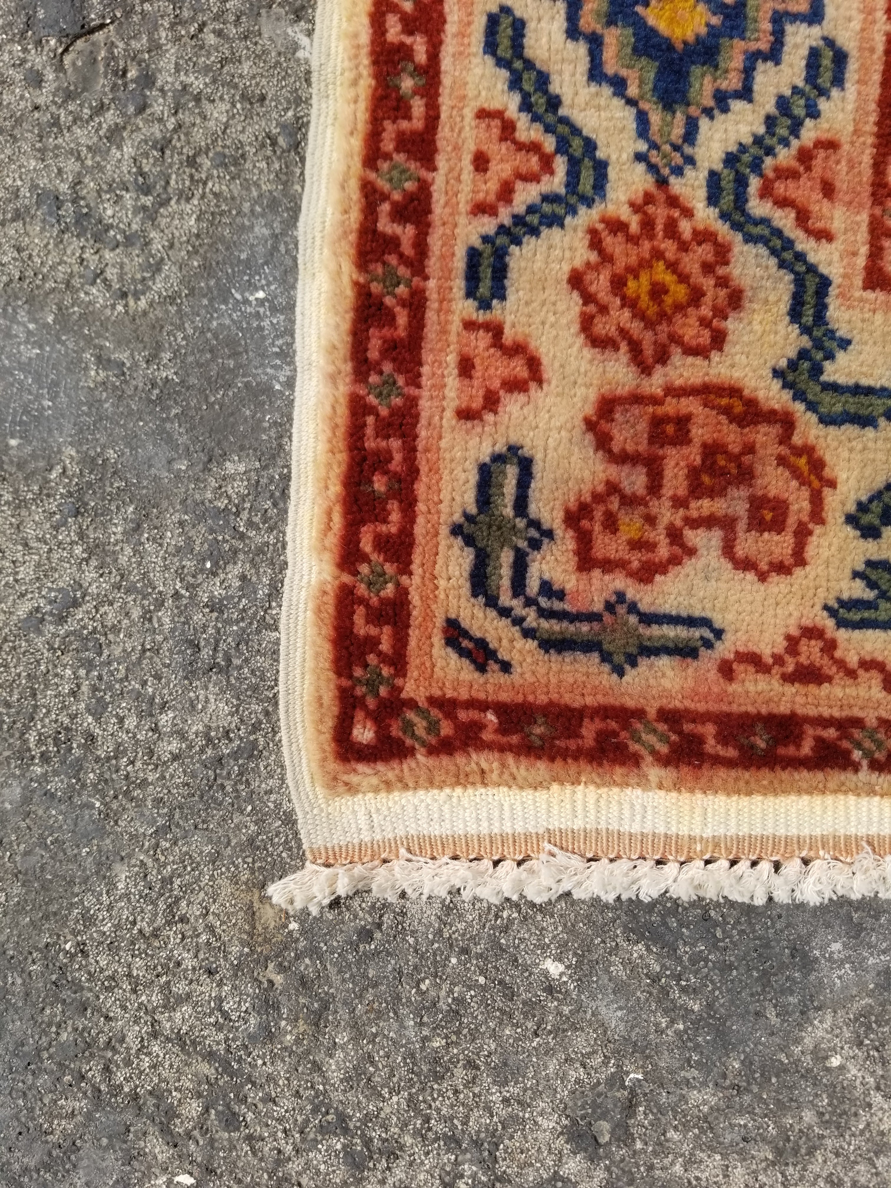 Distressed Vintage Traditional Handmade Oriental Wool Multicolor Rug 160x122cm
