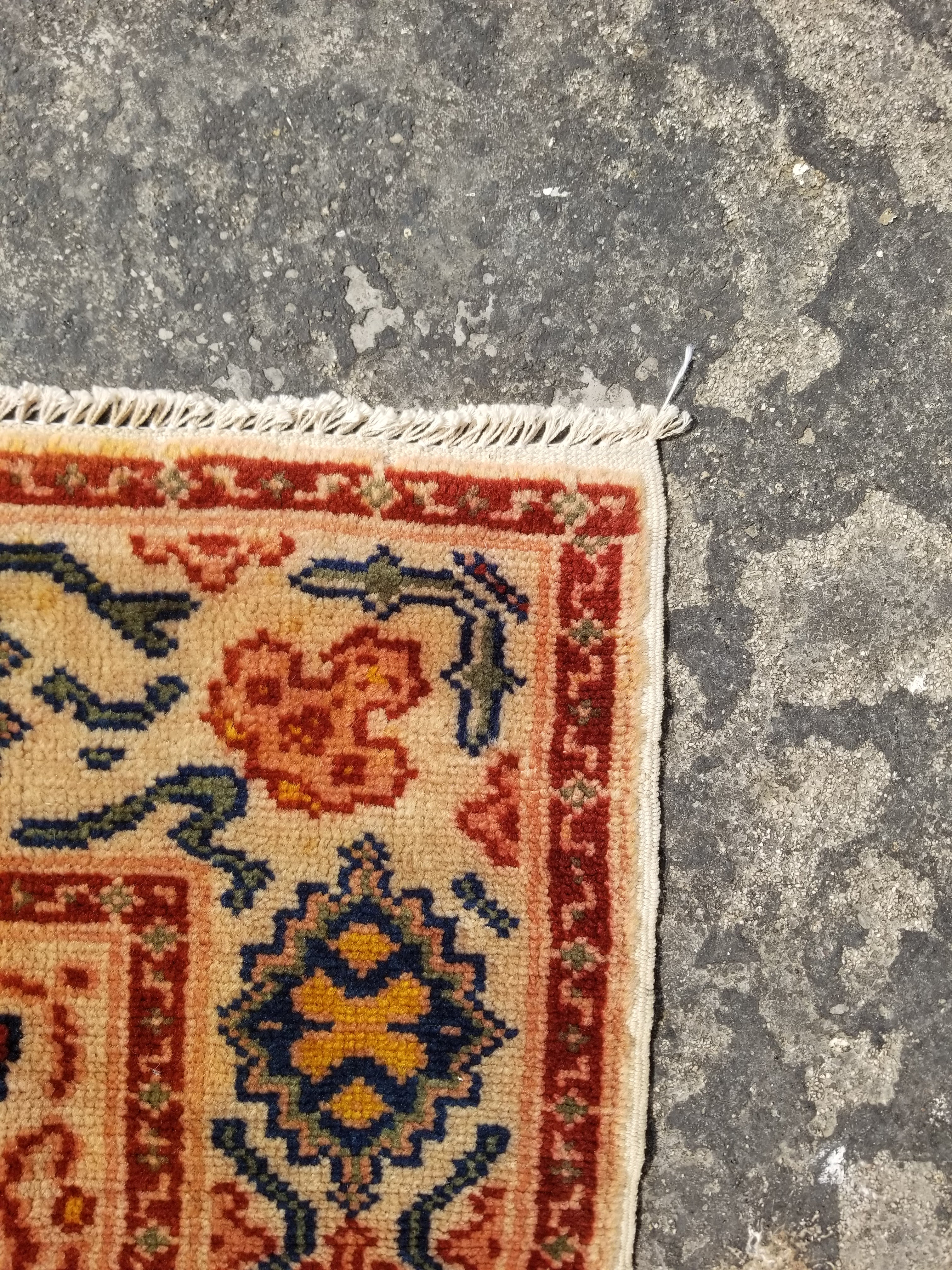 Distressed Vintage Traditional Handmade Oriental Wool Multicolor Rug 160x122cm