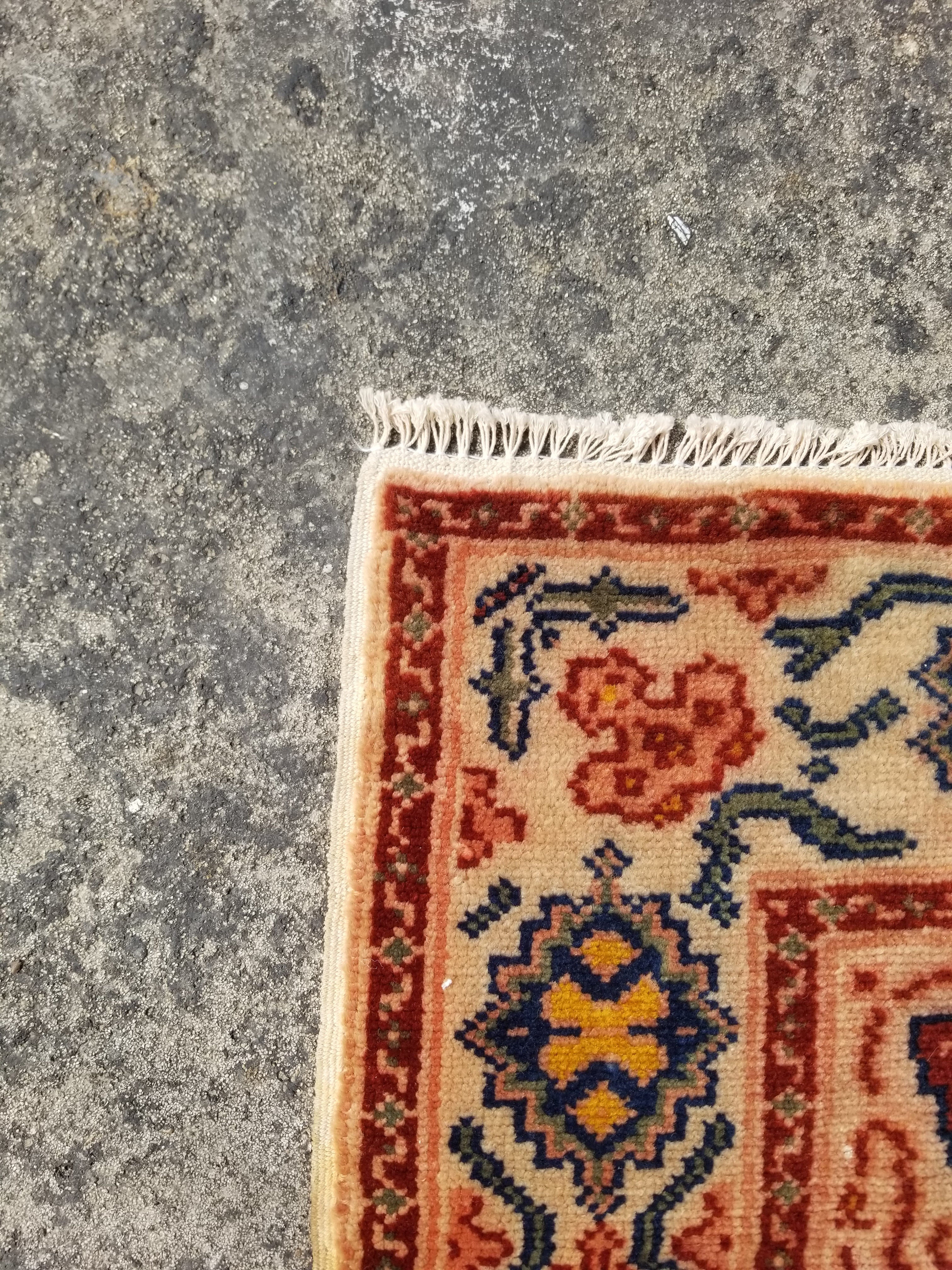 Distressed Vintage Traditional Handmade Oriental Wool Multicolor Rug 160x122cm