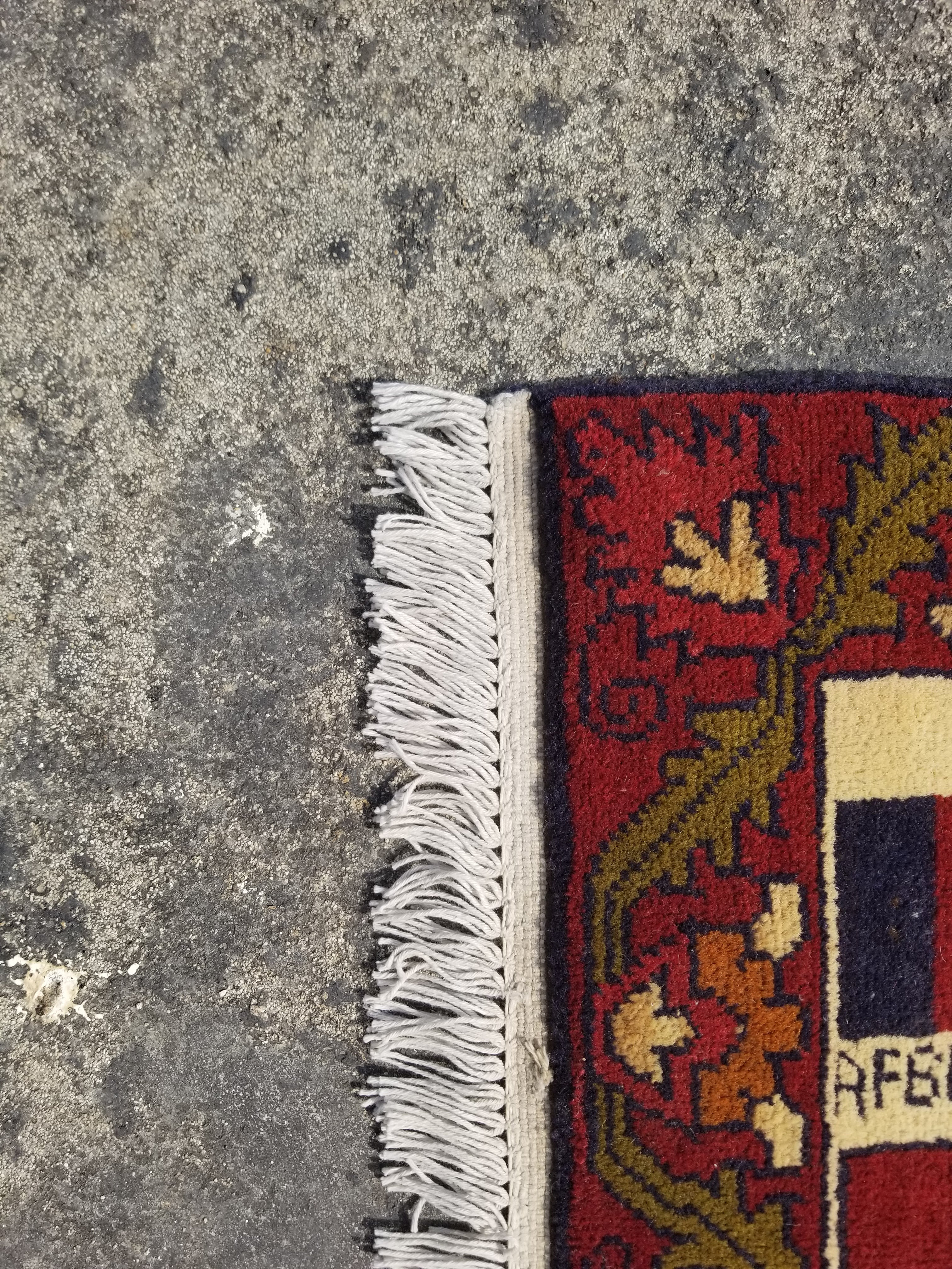 Vintage Traditional Handmade Afghan Map Wool Multicolor Rug 99x71cm