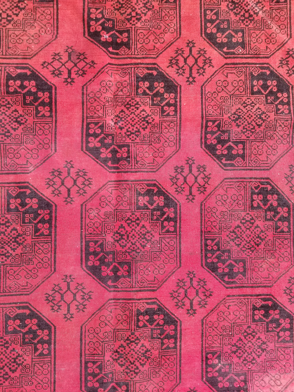 Antique Traditional Handmade Turkoman Tekke Wool Multicolor Rug 289x195cm