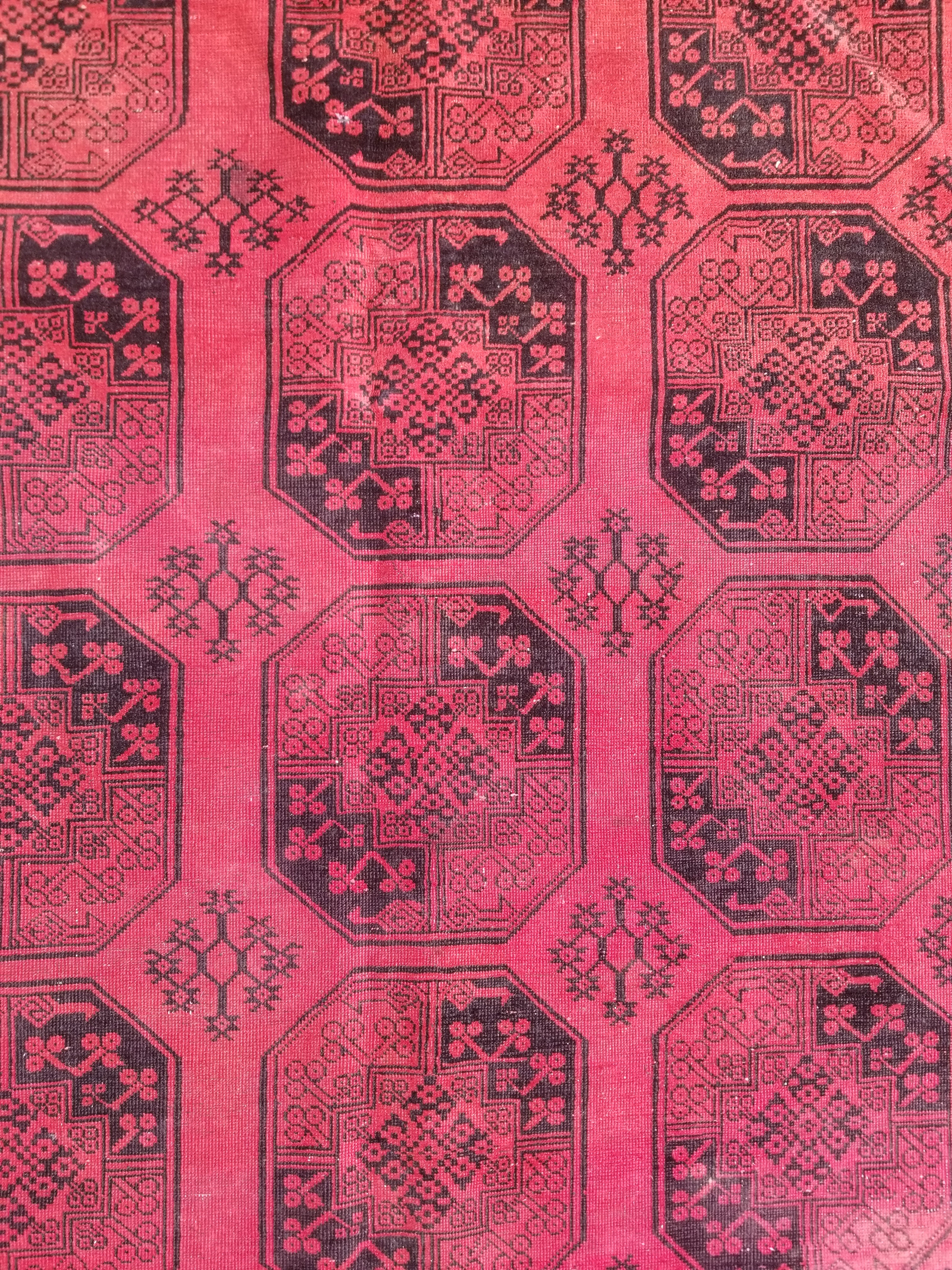 Antique Traditional Handmade Turkoman Tekke Wool Multicolor Rug 289x195cm