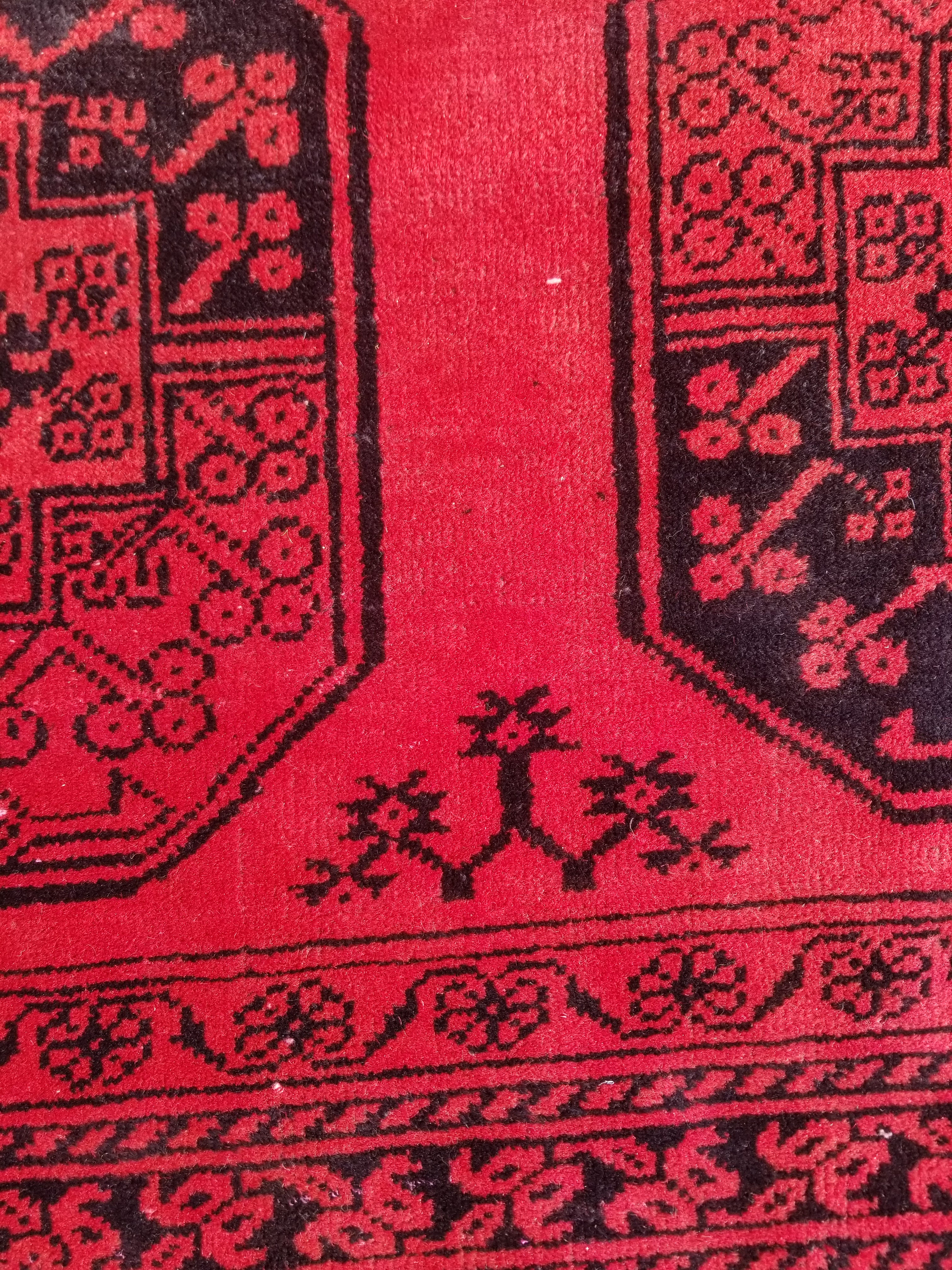 Antique Traditional Handmade Turkoman Tekke Wool Multicolor Rug 289x195cm