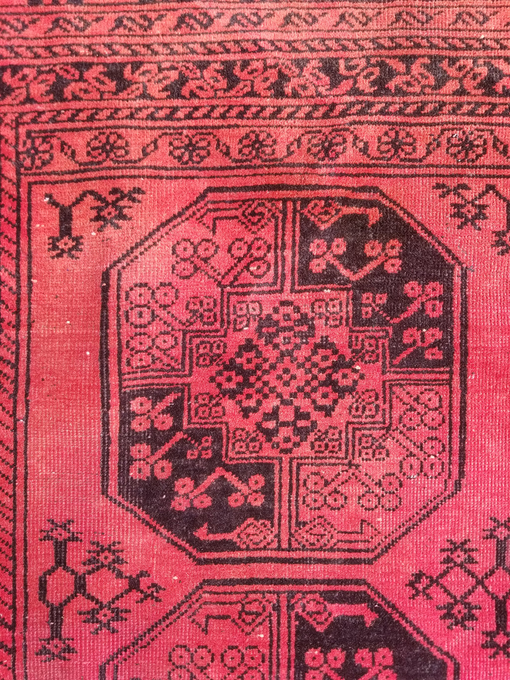 Antique Traditional Handmade Turkoman Tekke Wool Multicolor Rug 289x195cm