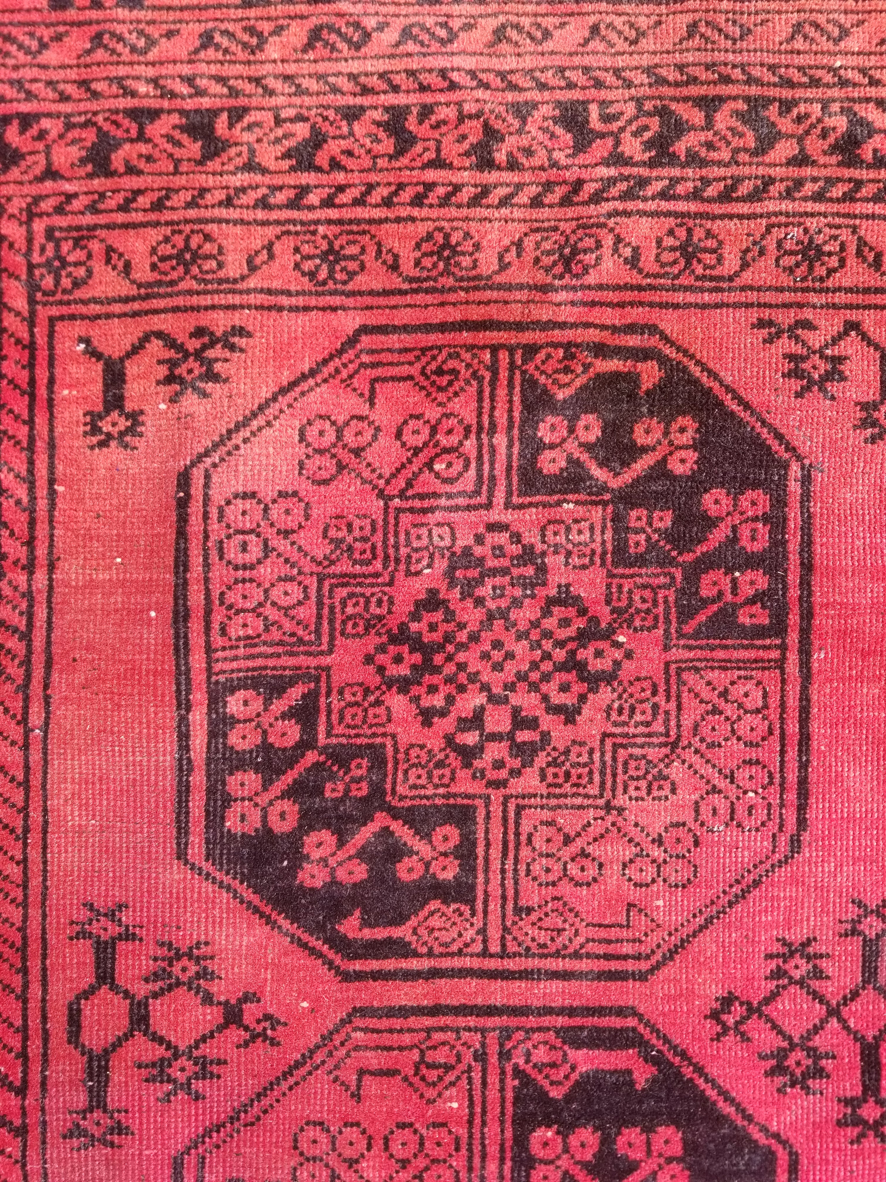 Antique Traditional Handmade Turkoman Tekke Wool Multicolor Rug 289x195cm