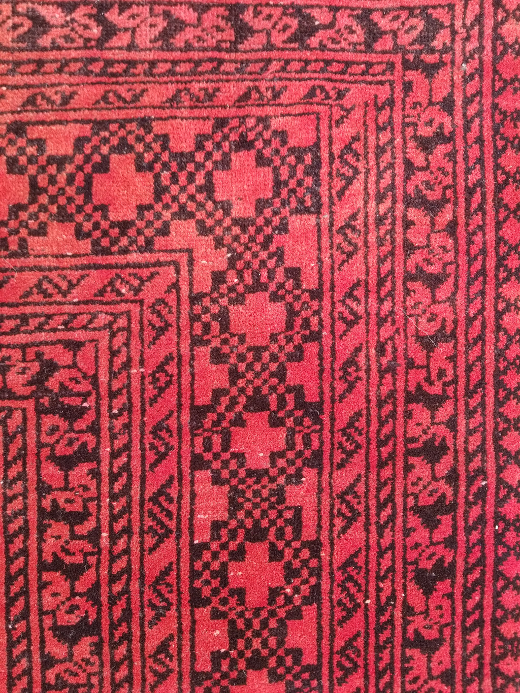 Antique Traditional Handmade Turkoman Tekke Wool Multicolor Rug 289x195cm