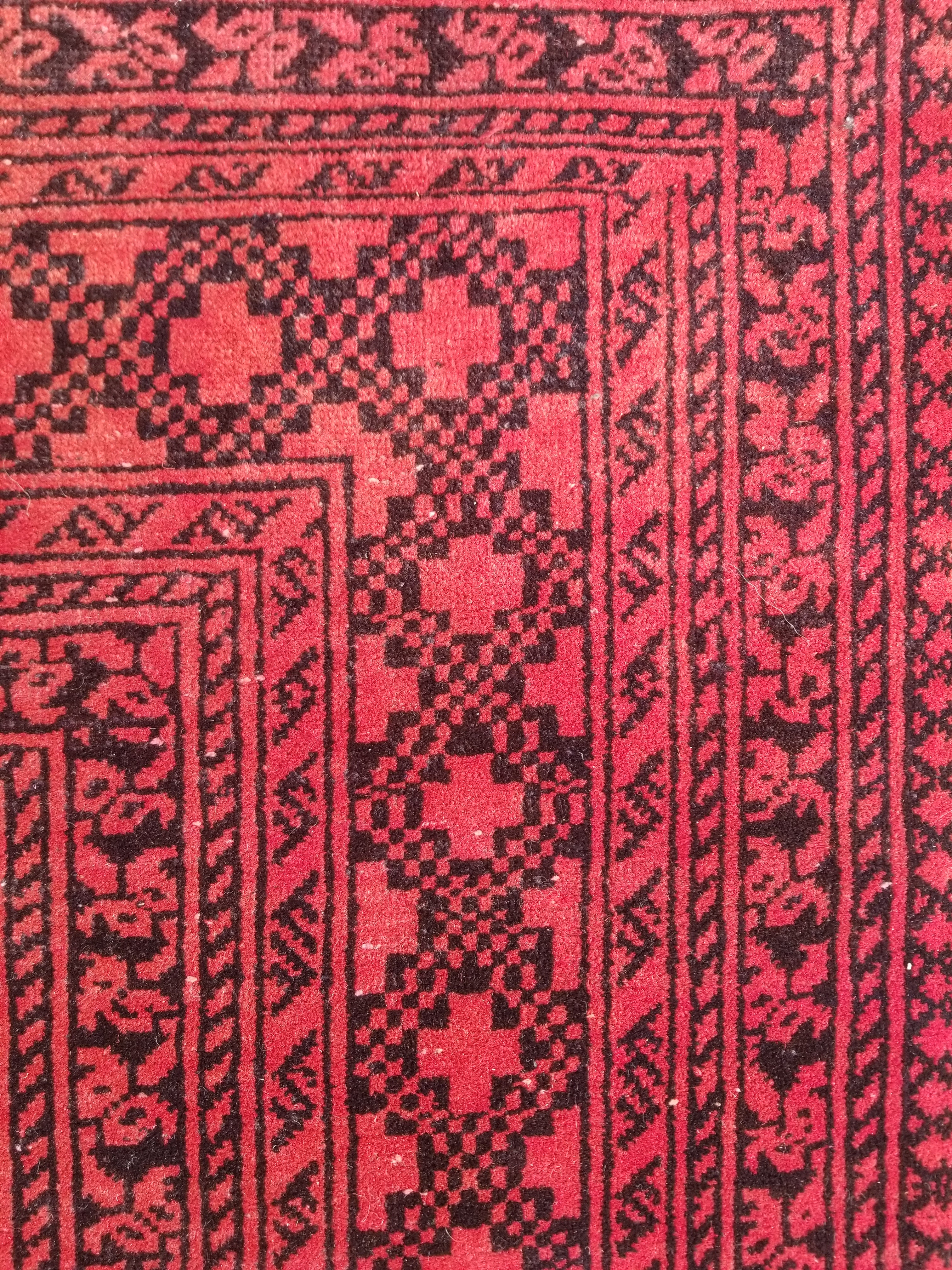 Antique Traditional Handmade Turkoman Tekke Wool Multicolor Rug 289x195cm