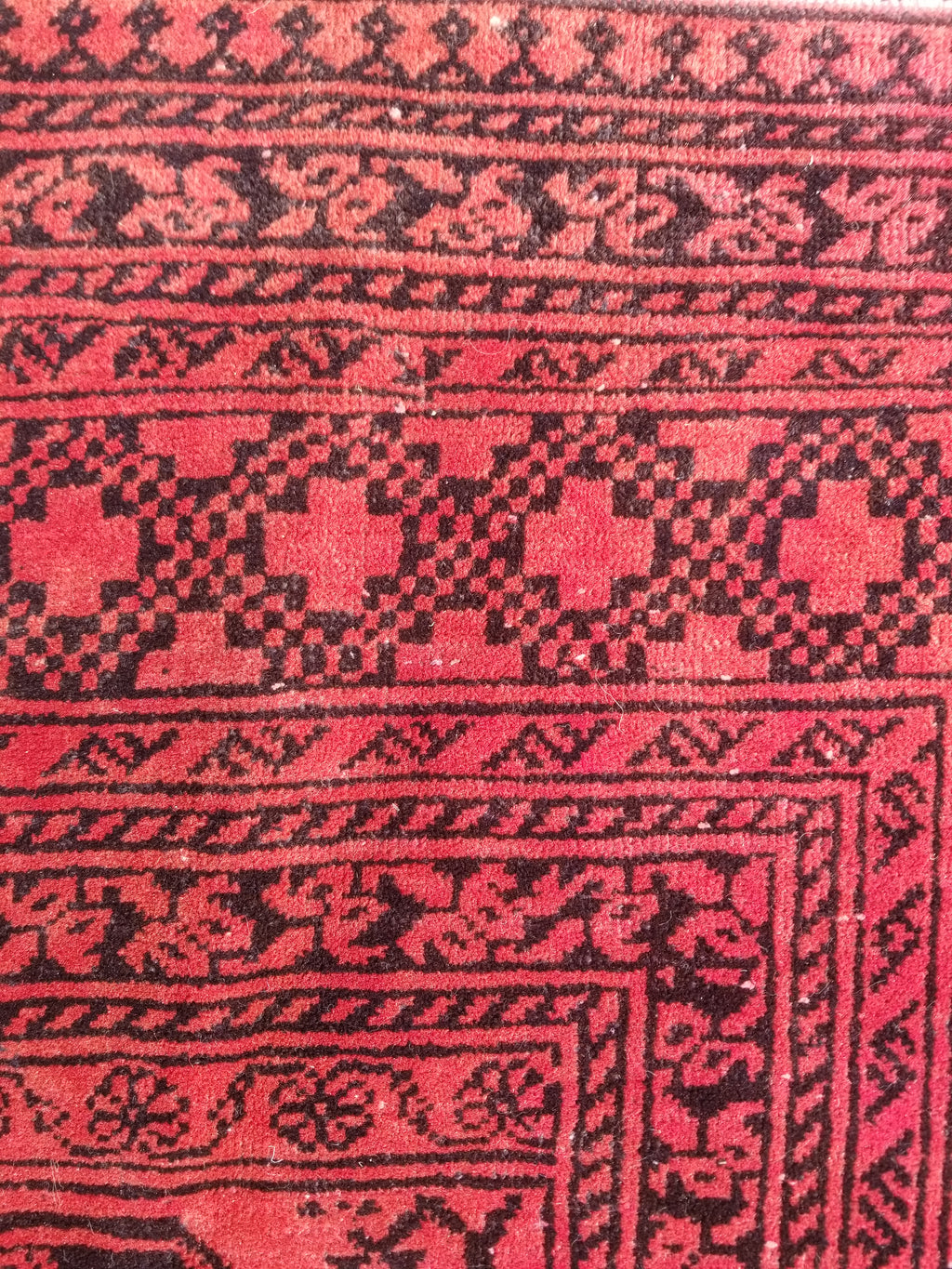 Antique Traditional Handmade Turkoman Tekke Wool Multicolor Rug 289x195cm