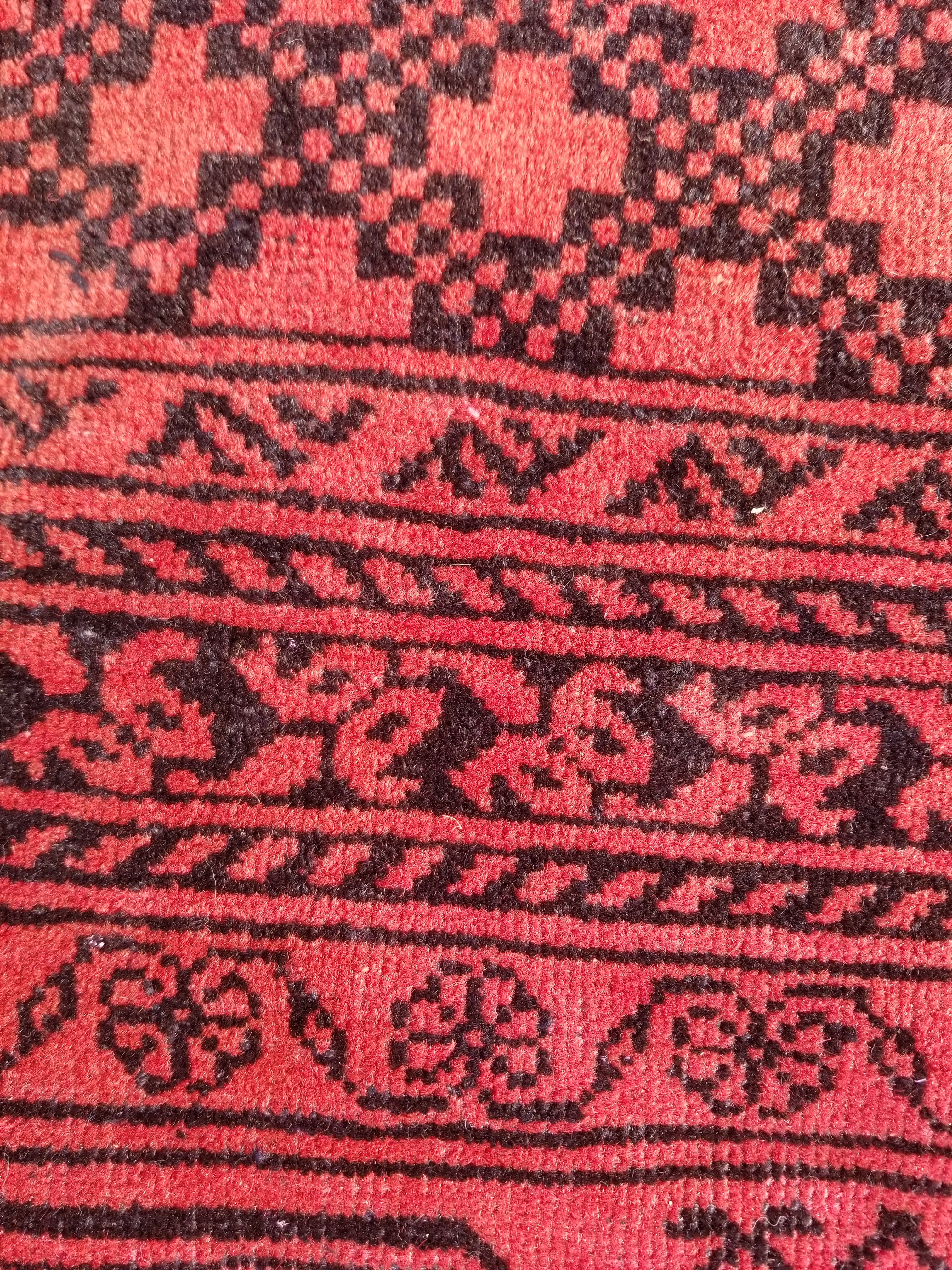 Antique Traditional Handmade Turkoman Tekke Wool Multicolor Rug 289x195cm