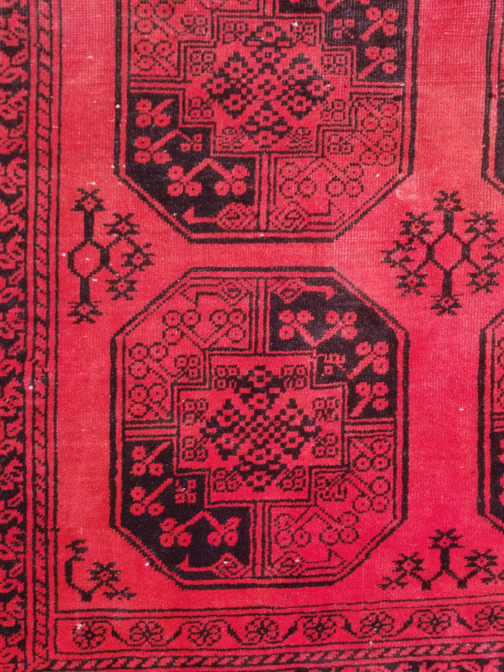 Antique Traditional Handmade Turkoman Tekke Wool Multicolor Rug 289x195cm
